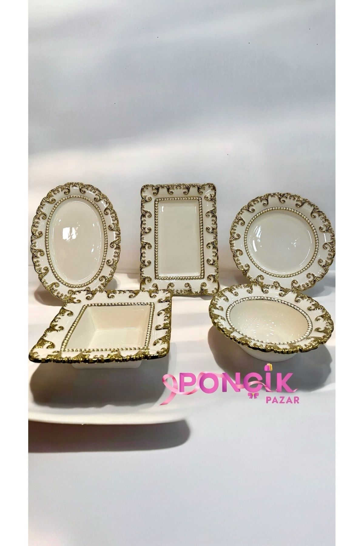 PONCİKPAZAR 5’Lİ Gold AVANGARDE SUNUM SETİ