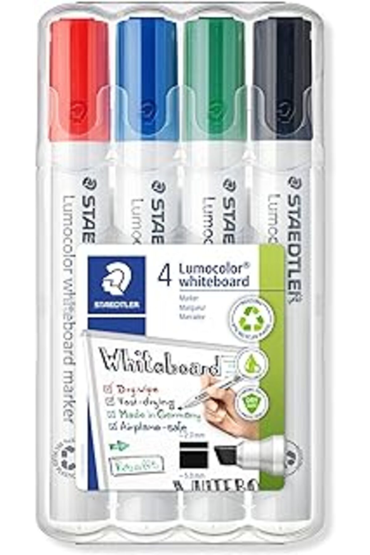 Pazarcan Staedtler 351 B Wp4 Lumocolor Whiteboard Markör Kesik Uçlu 25 Mm 4'Lü Set