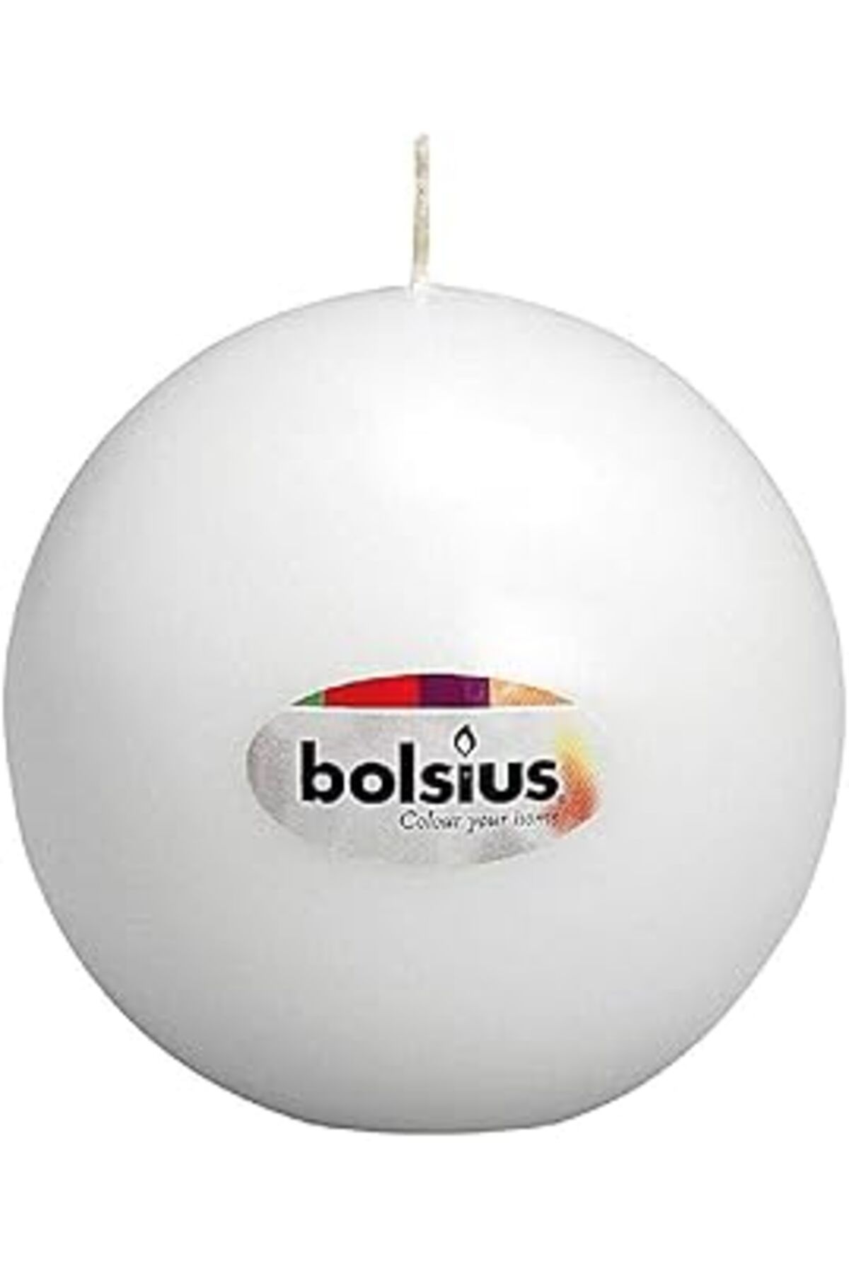 NETWORK ART Bolsius Beyaz Renkli Top Mum, 16 Saat Yanma Süreli, Ø 7 Cm Çapında
