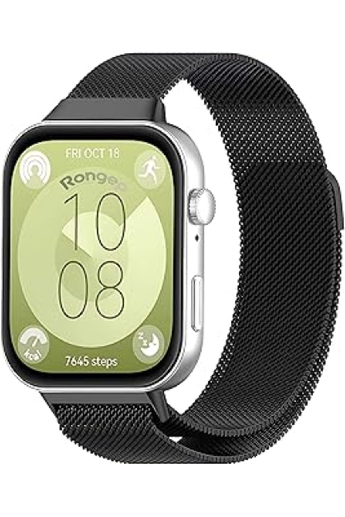 karadağsb Rongep Huawei Watch Fit 3 İle Uyumlu Milano Loop Metal Hasırlı Kordon Manyetik Tasarımlı Terletmeye