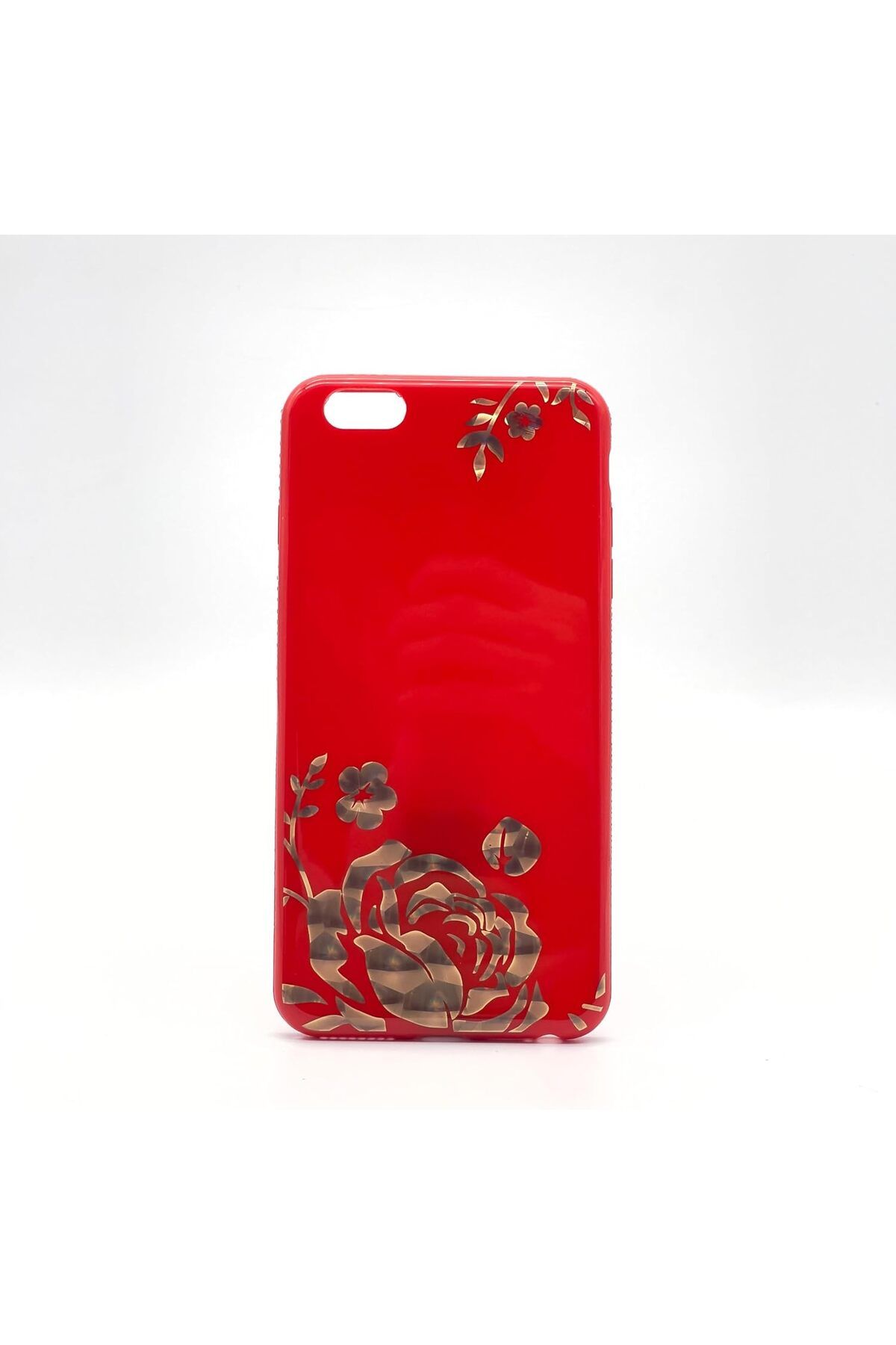 STOREMAX nffashopm 7 Plus / 8 Plus Uyumlu Çiçek Desenli Yanları Taşlı Sert Yumuşak Silikon Kılıf (Kı