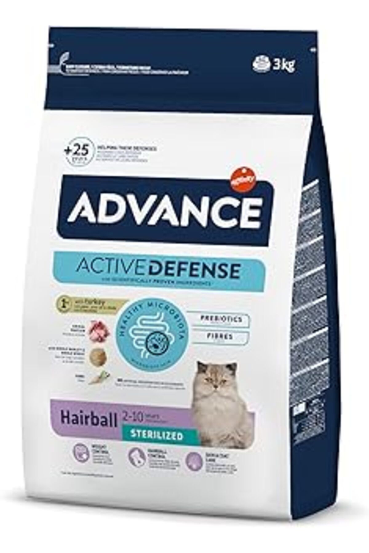 Pazarcan Advance Sterilized Hairball Hindili Kısır Kedi Maması, 3 Kg