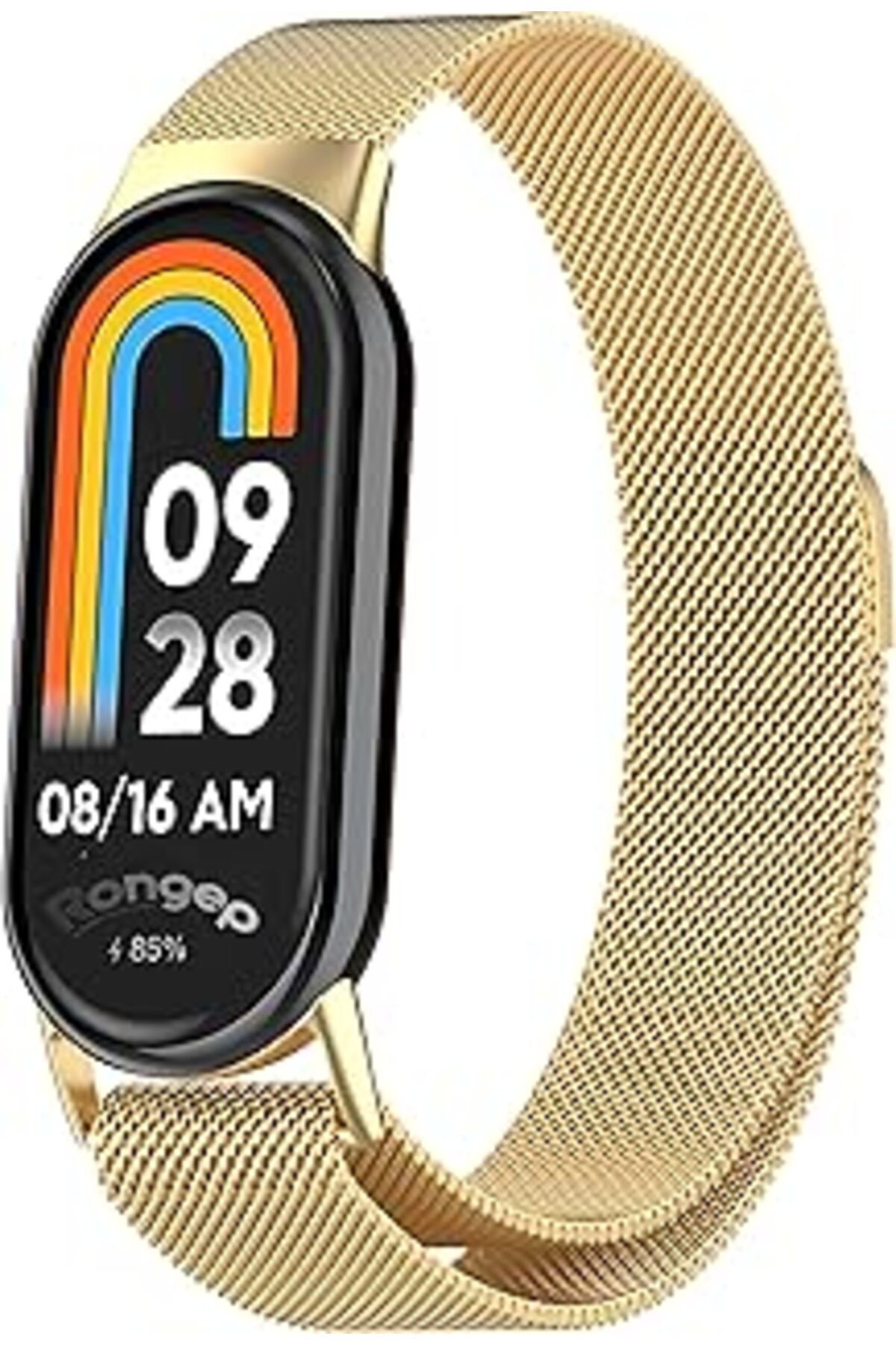 karadağsb Rongep Xiaomi Ile Uyumlu Mi Band 9/8 İçin Milano Loop Metal Hasırlı Kordon Manyetik Tasarımlı Terle