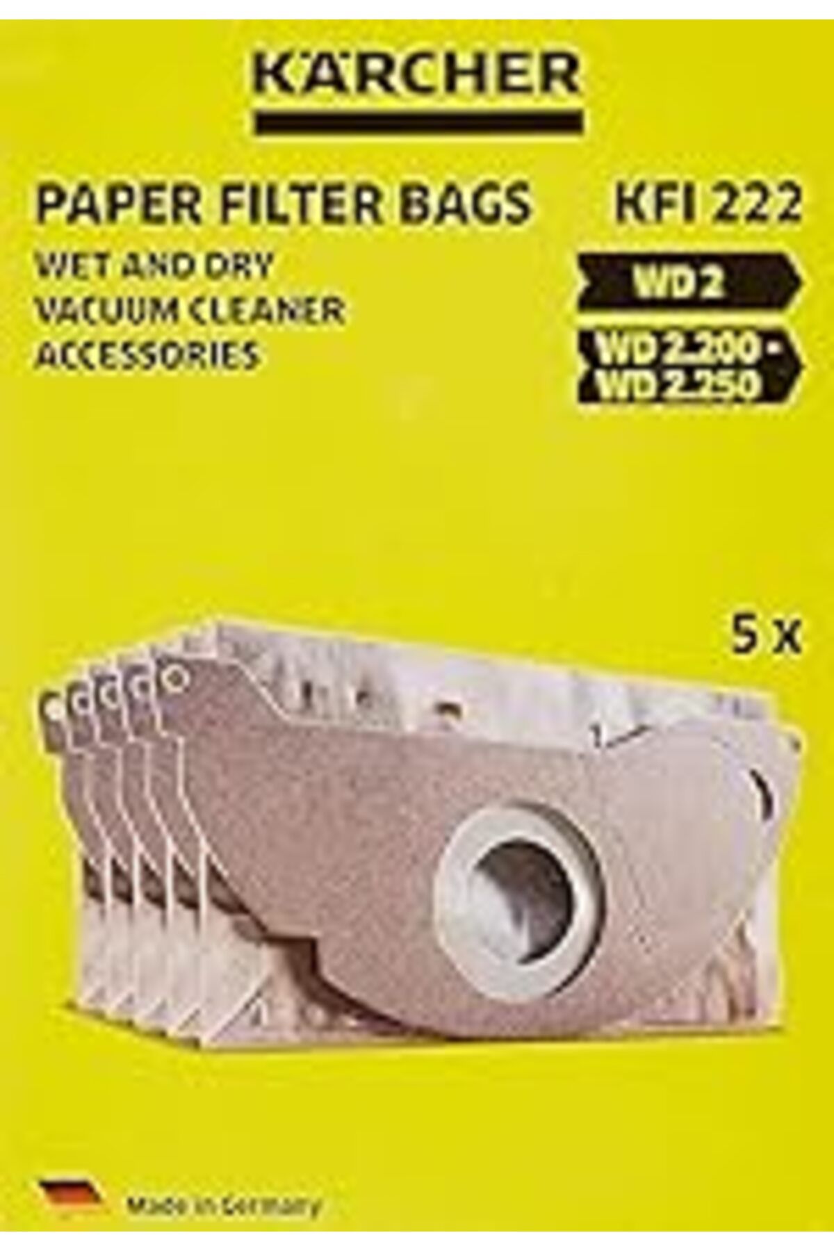 karadağsb Karcher, Kağıt Toz Torbası, Cartridge Filter Ve Wd 2, Kağit Filtre A 2004-2024-2054, 69043220, Sarı