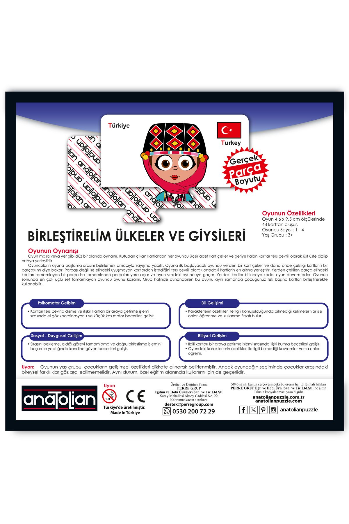 Anatolian Puzzle-Let's Assemble Countries and Clothes - 48 Pieces (Code: 7410) 3