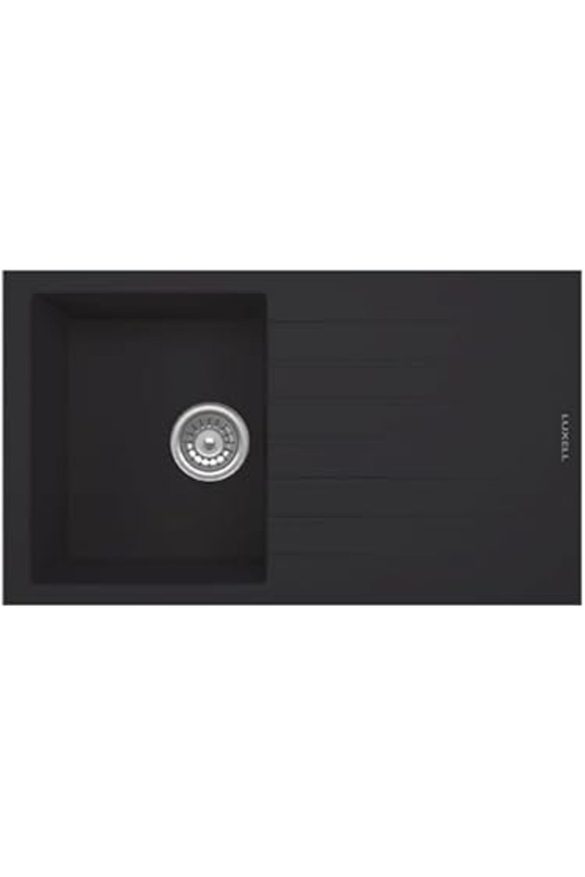 Roses Store Luxell Lx-860 Rio Tezgah Üstü Damlalıklı Granit Eviye Siyah