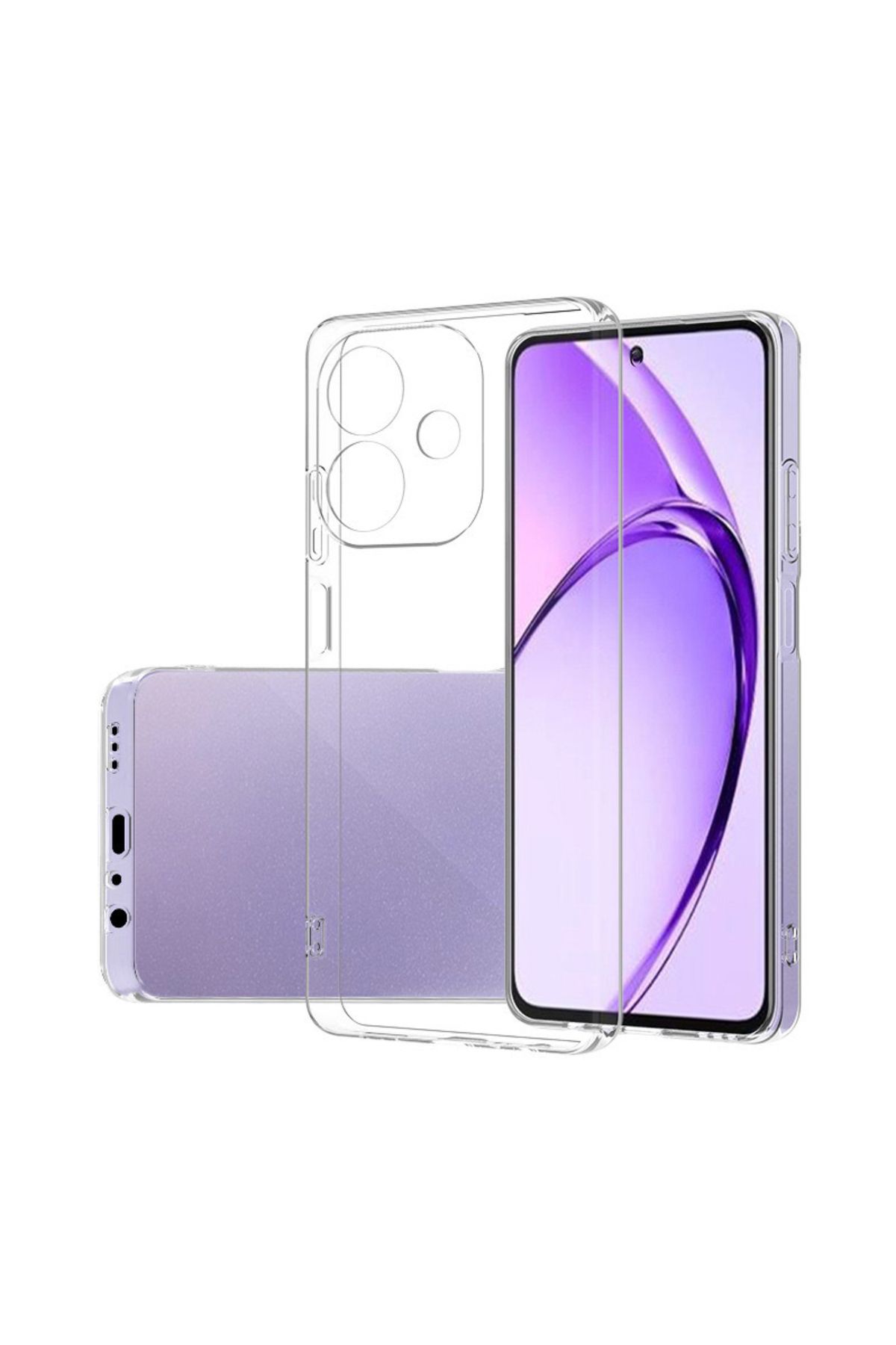 CaseArt Oppo A3 ile Uyumlu Kapak Kamera Korumalı Süper Silikon Şeffaf Kılıf