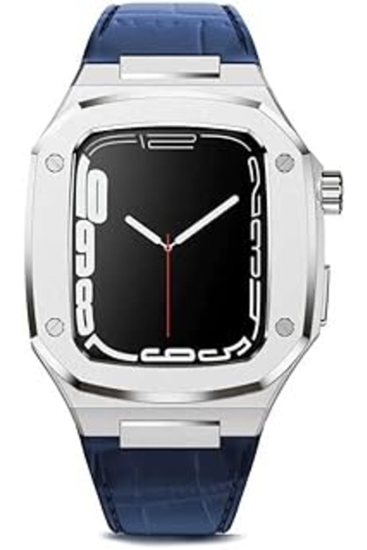 karadağsb Zore Apple İle Uyumlu Watch 44Mm Krd-67 Kordon Lacivert-Gümüş
