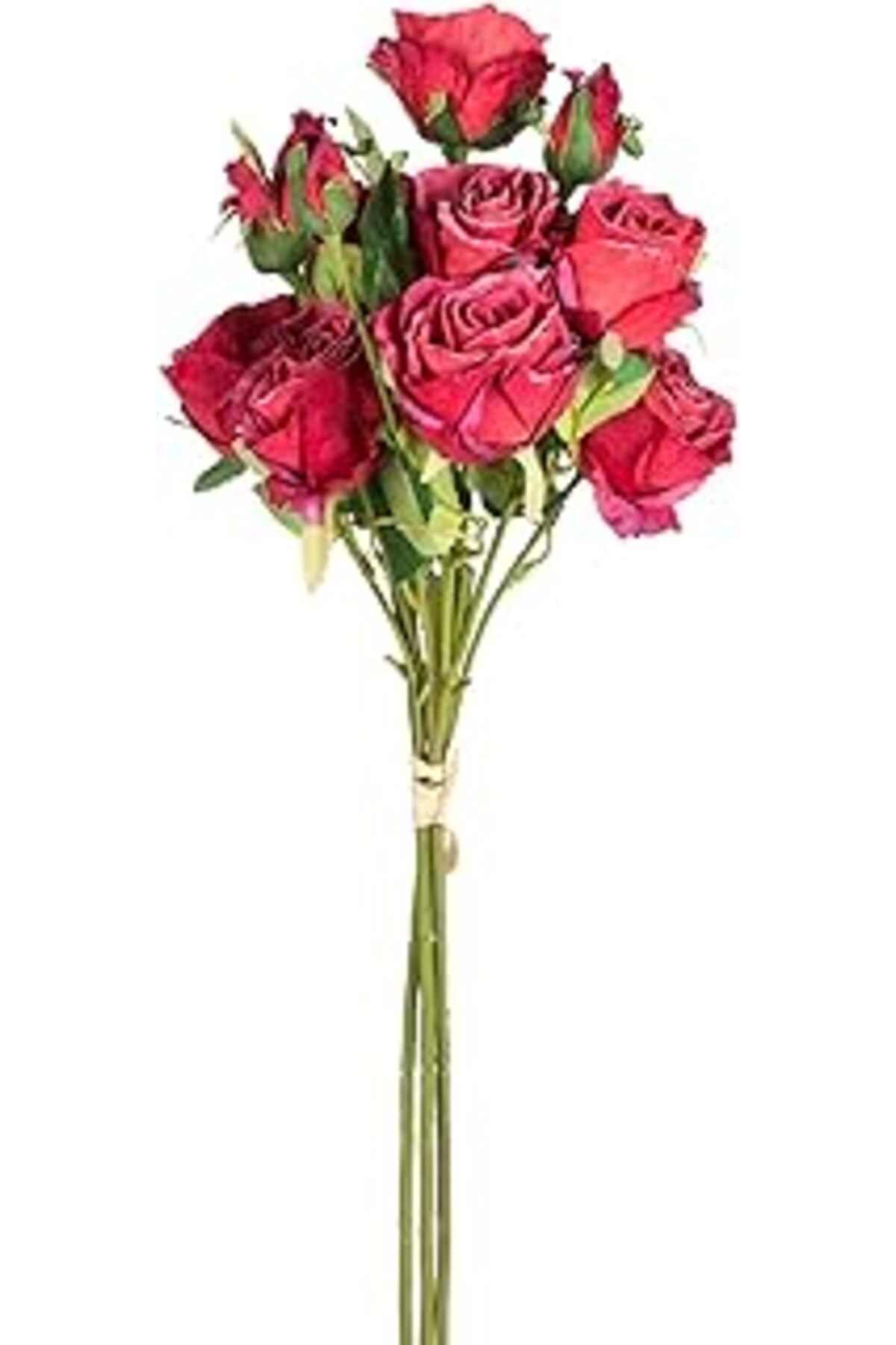 Roses Store Herdekora Yapay Çiçek Gül Demeti Kırmızı 60 Cm.
