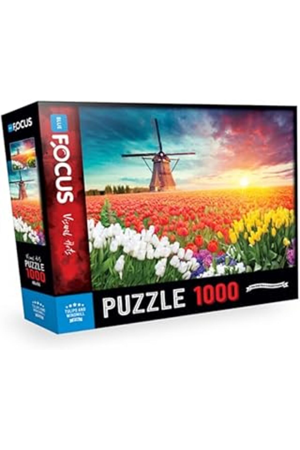 karadağsb Blue Focus Tulıps And Wındmıll - Puzzle 1000 Parça