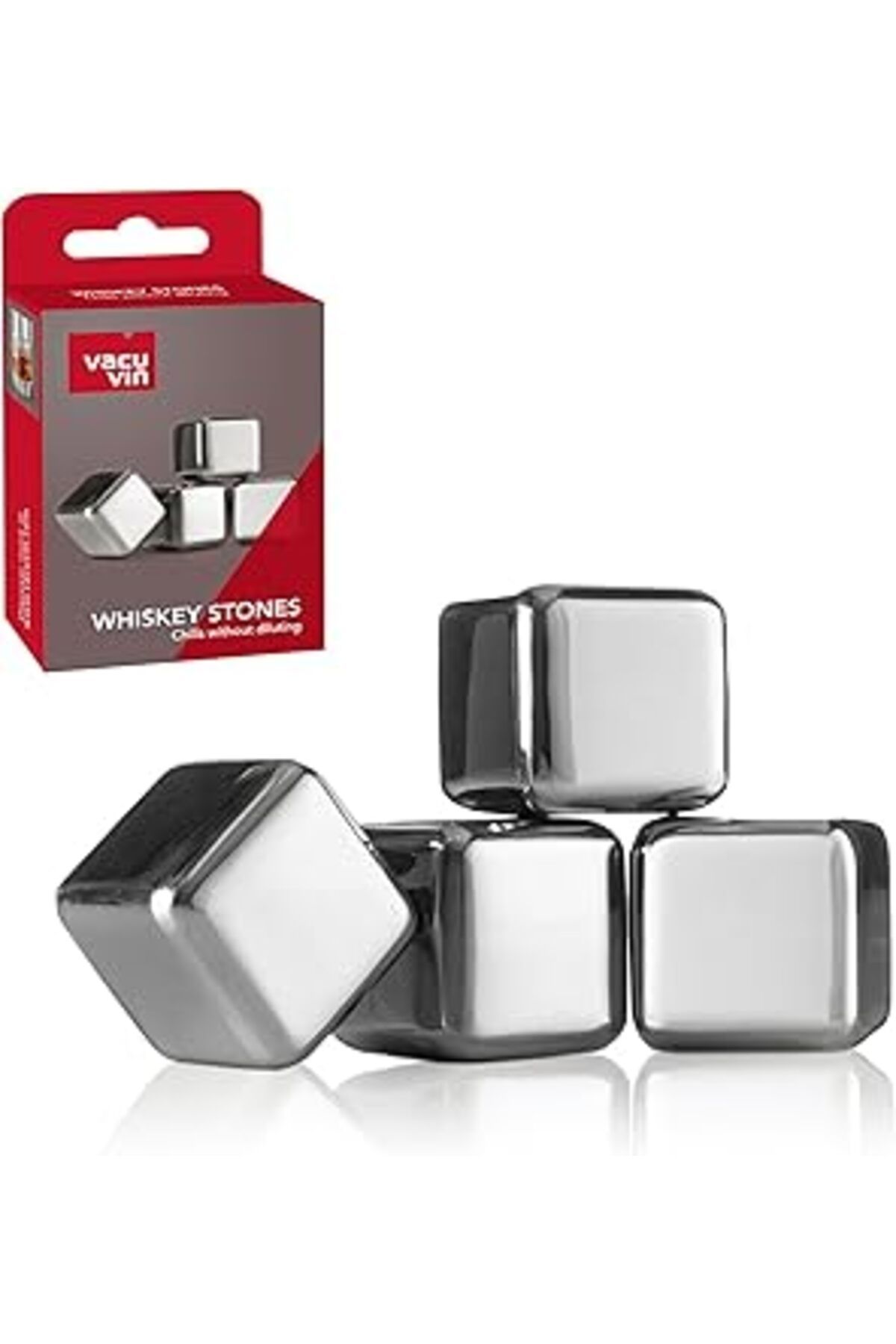 Mu Art Ahşap Vacu Vin 18603606  Soğutma Taşları, 4'Lü Set