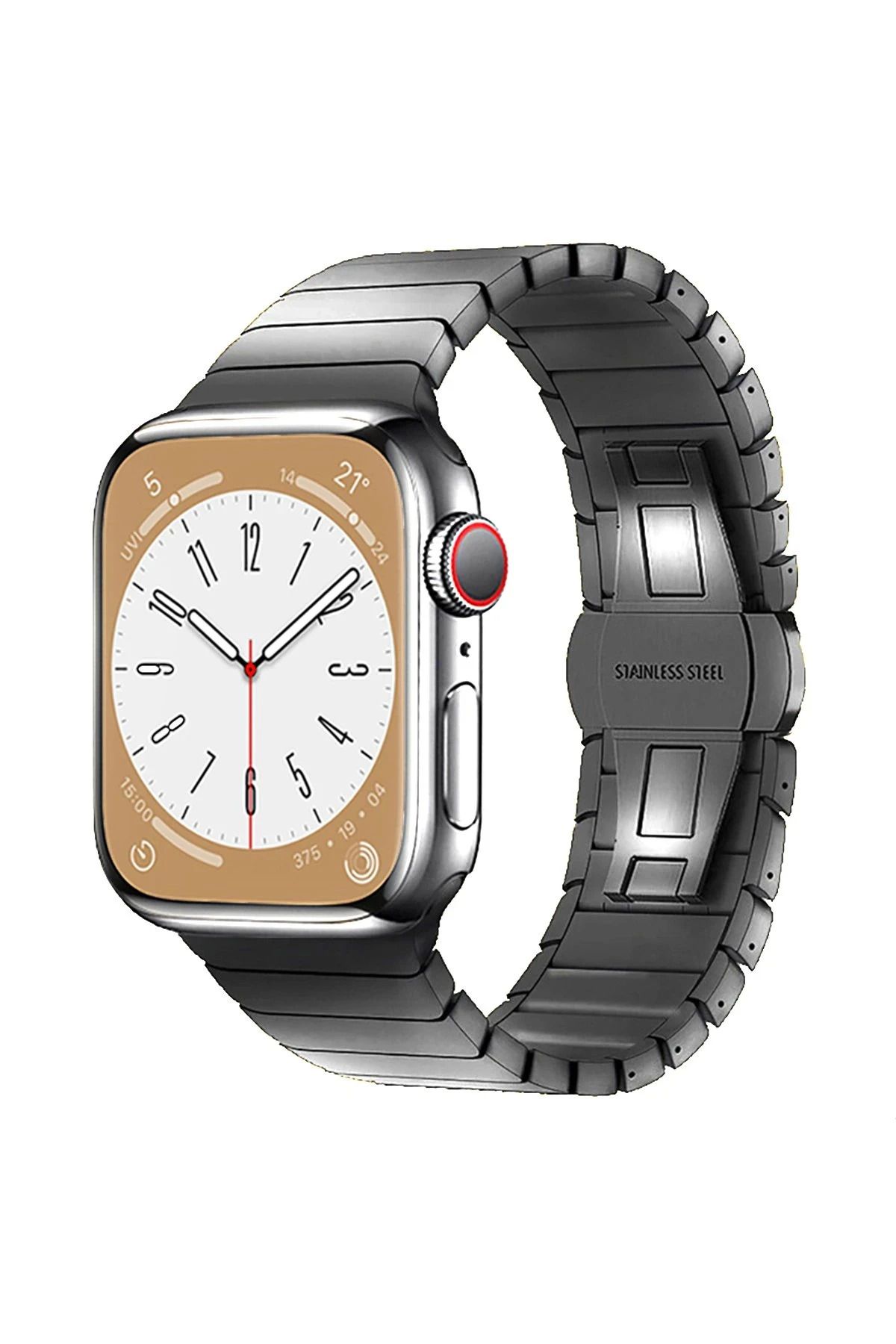NewFace Apple Watch 38mm KR413 Fine Steel Kordon - Füme HNZRN