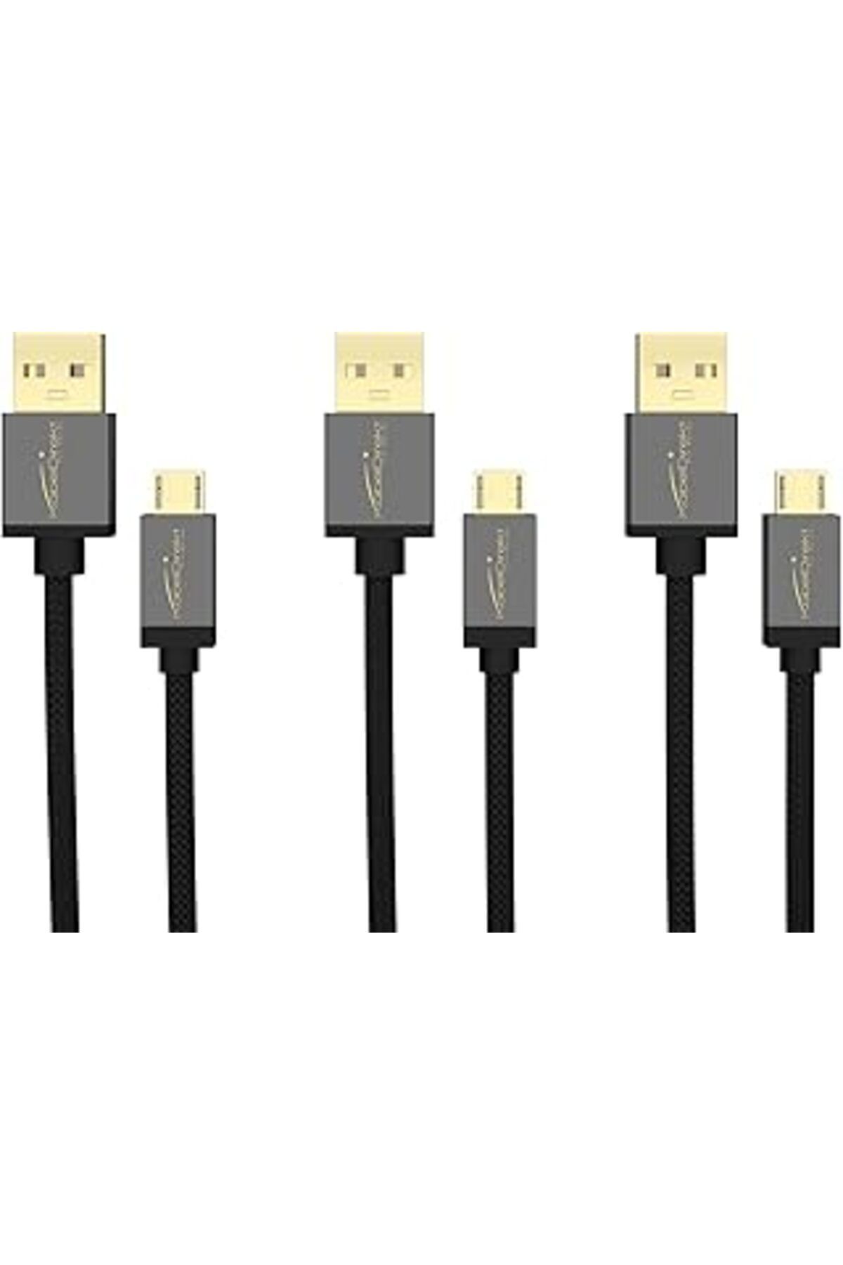 Pazarcan Kabeldirekt – Mikro Usb Kablosu – 3X 0,5 M (Usb 2.0, Şarj Kablosu/Veri Kablosu, Mikro Usb Cihazları