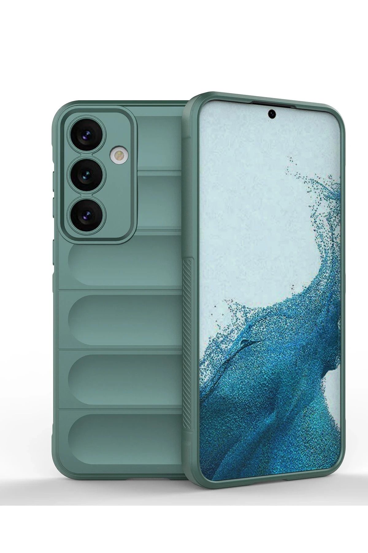NewFace Samsung Galaxy S24 uyumlu Kılıf Optimum Silikon - Koyu Yeşil YNSMR