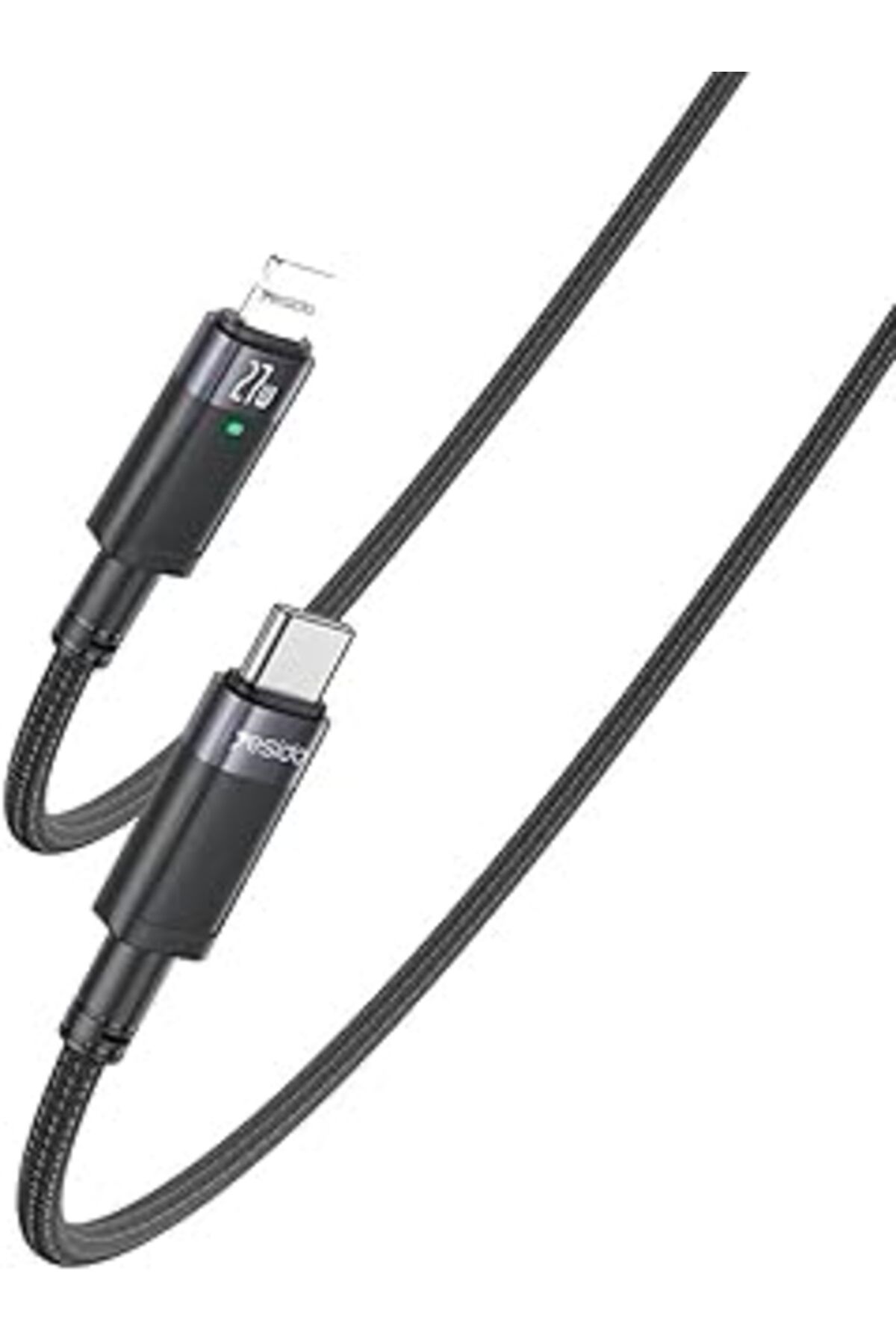 Pİ GLOBAL Yesido 27W Type-C To Lightning Otomatik Şarj Kesme Özellikli Pd Hızlı Şarj Kablosu, 1.2 Metre