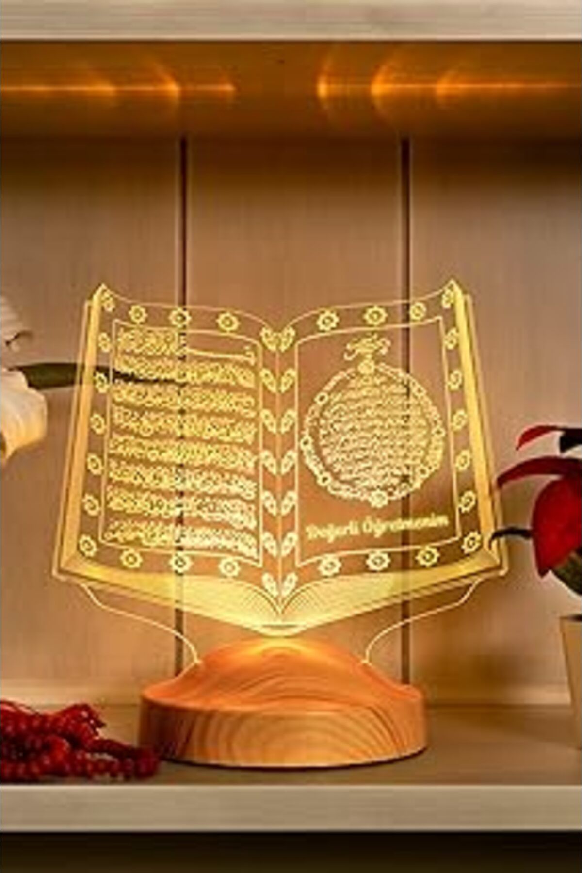 karadağsb Sevgilambası Dini Hediye, Öğretmenler Günü Hediyesi 3D Değerli Öğretmenim Hediyesi Kuran-I Kerim Le