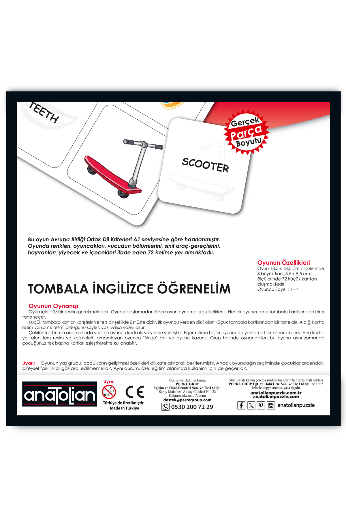 بیایید انگلیسی یاد بگیریم - بازی آموزشی ۸۰ تکه بینگو ۷۴۱۳