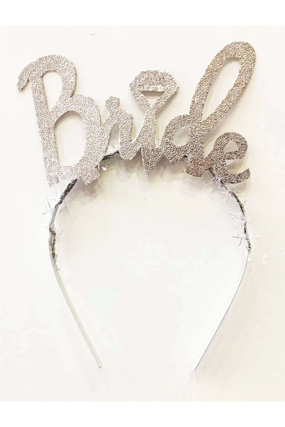YNT İthalat Gümüş Renk Bekarlığa Veda İtalik Yazı Alyanslı Bride Taç