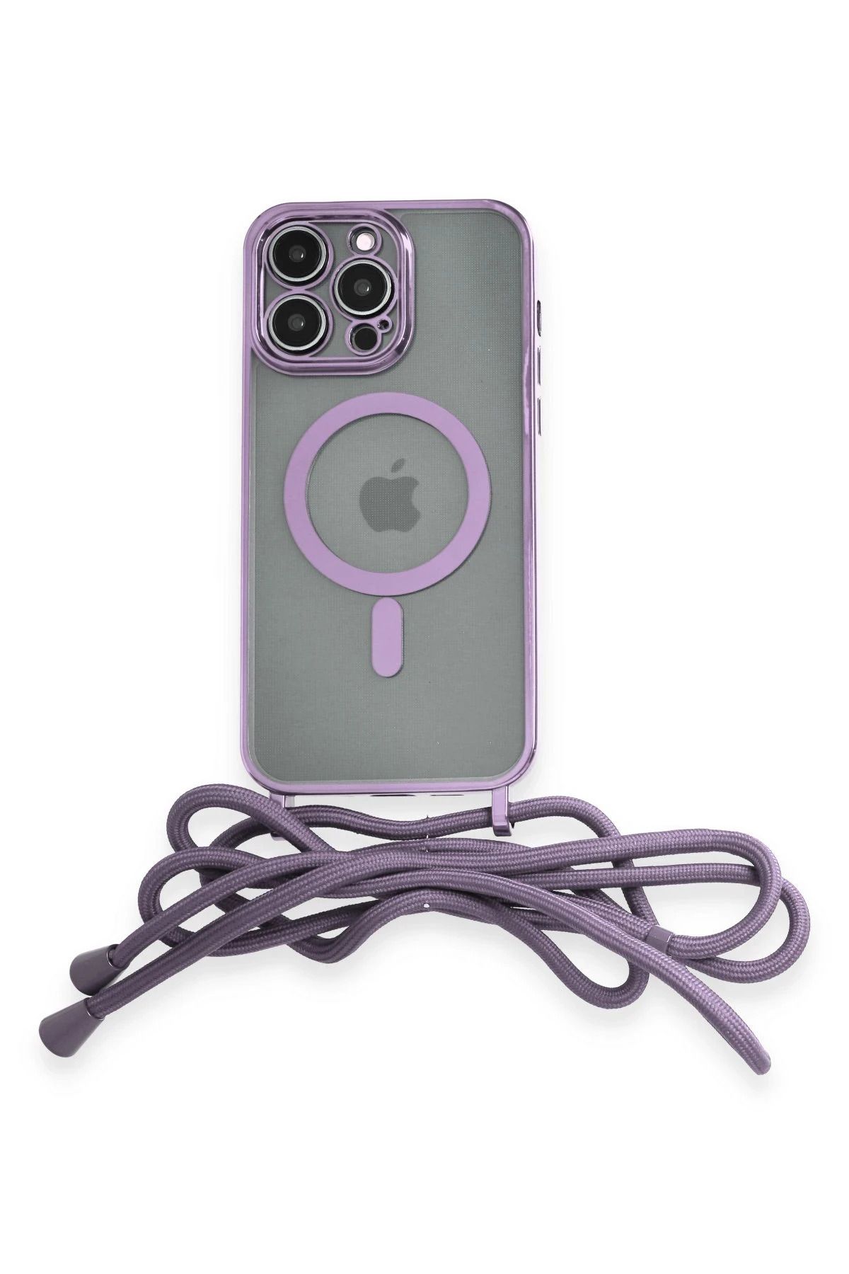 NewFace iPhone 12 Pro Kılıf uyumlu  Divo Lazer Askılı Magsafe Kapak - Lila INSLM
