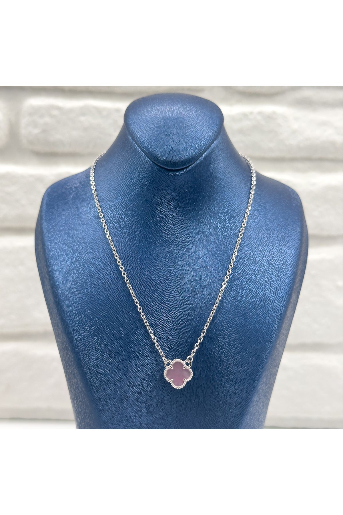 Livora Jewelry Rose Kuvars Van Cleef Gümüş Kolye