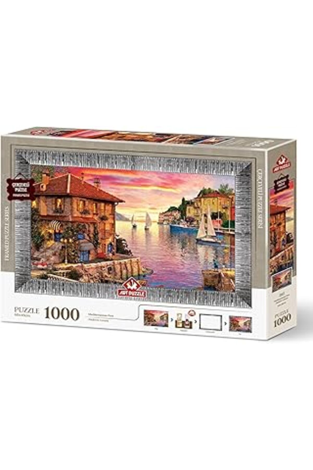 karadağsb Art Puzzle Akdeniz Limanı 1000 Parça Çerçeveli Puzzle