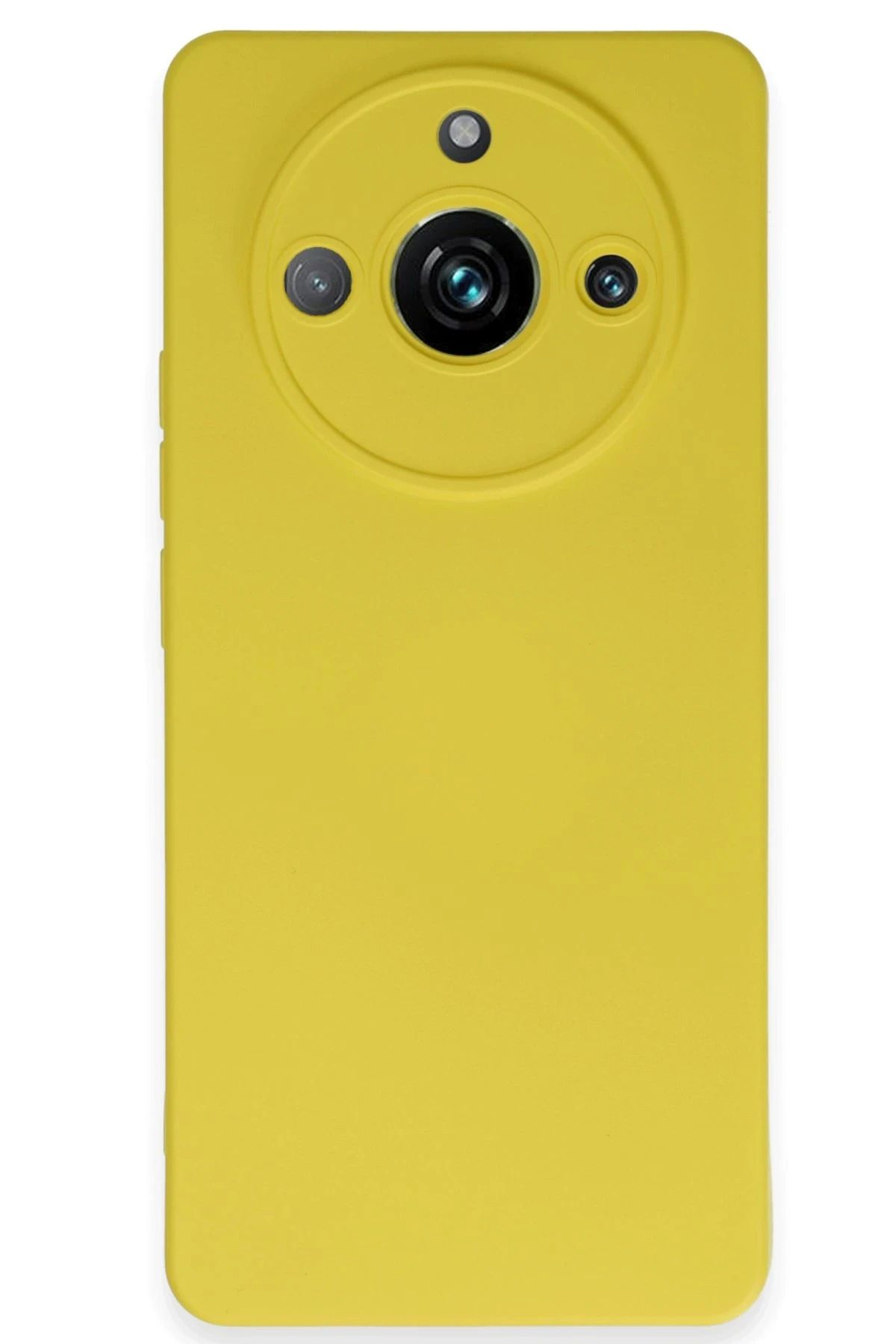 NewFace Realme 11 Pro Kılıf Nano içi Kadife Silikon - Sarı HNZRN