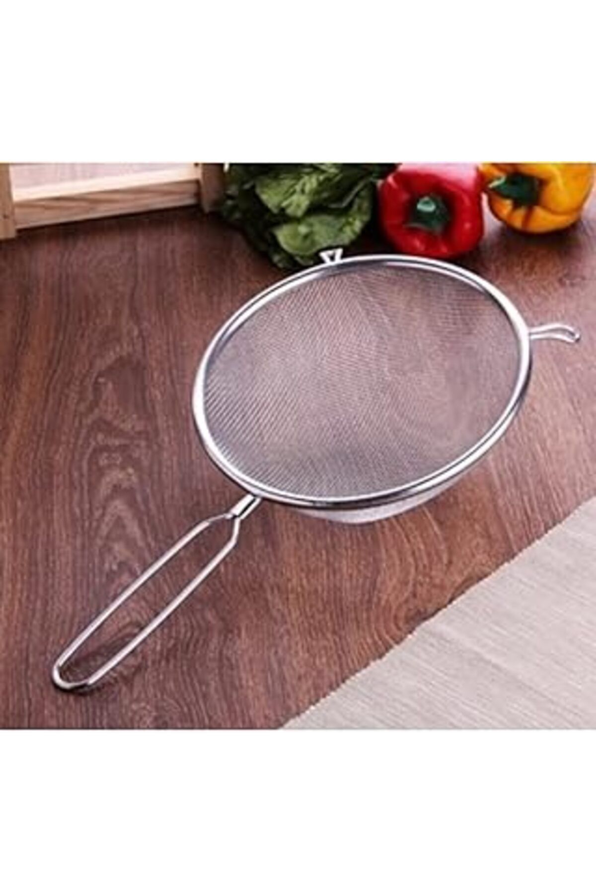 karadağsb 5Dm-18 Cm Metal Saplı Kalaylı Un - Süt - Şeker - Bakliyat Süzgeci