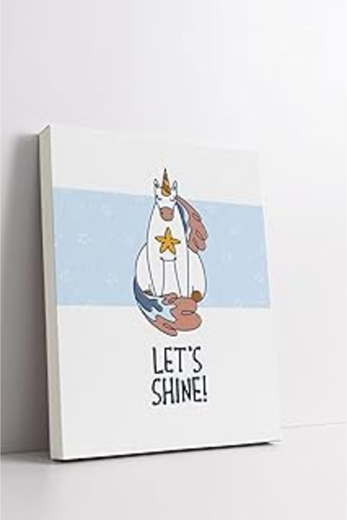 karadağsb Hediyesepeti Let'S Shine | Unicorn Tasarımlı Bebek Odasına Özel Kanvas Tablo 30X40 Cm