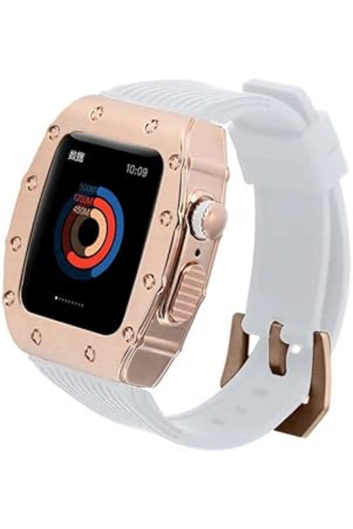 karadağsb Zore Apple İle Uyumlu Watch 44Mm Krd-65 Kordon Beyaz-Rose Gold