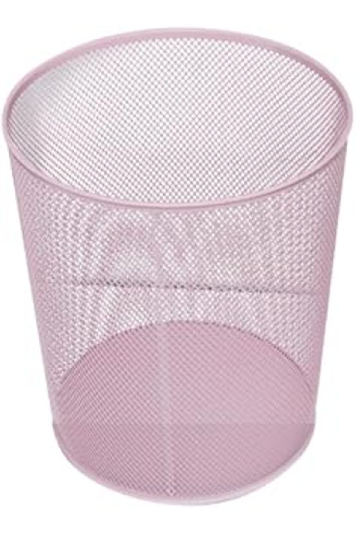 NZM TİCARET Need Tam Delikli Metal Fileli Toz Pembe Çöp Kovası - Nd-1044