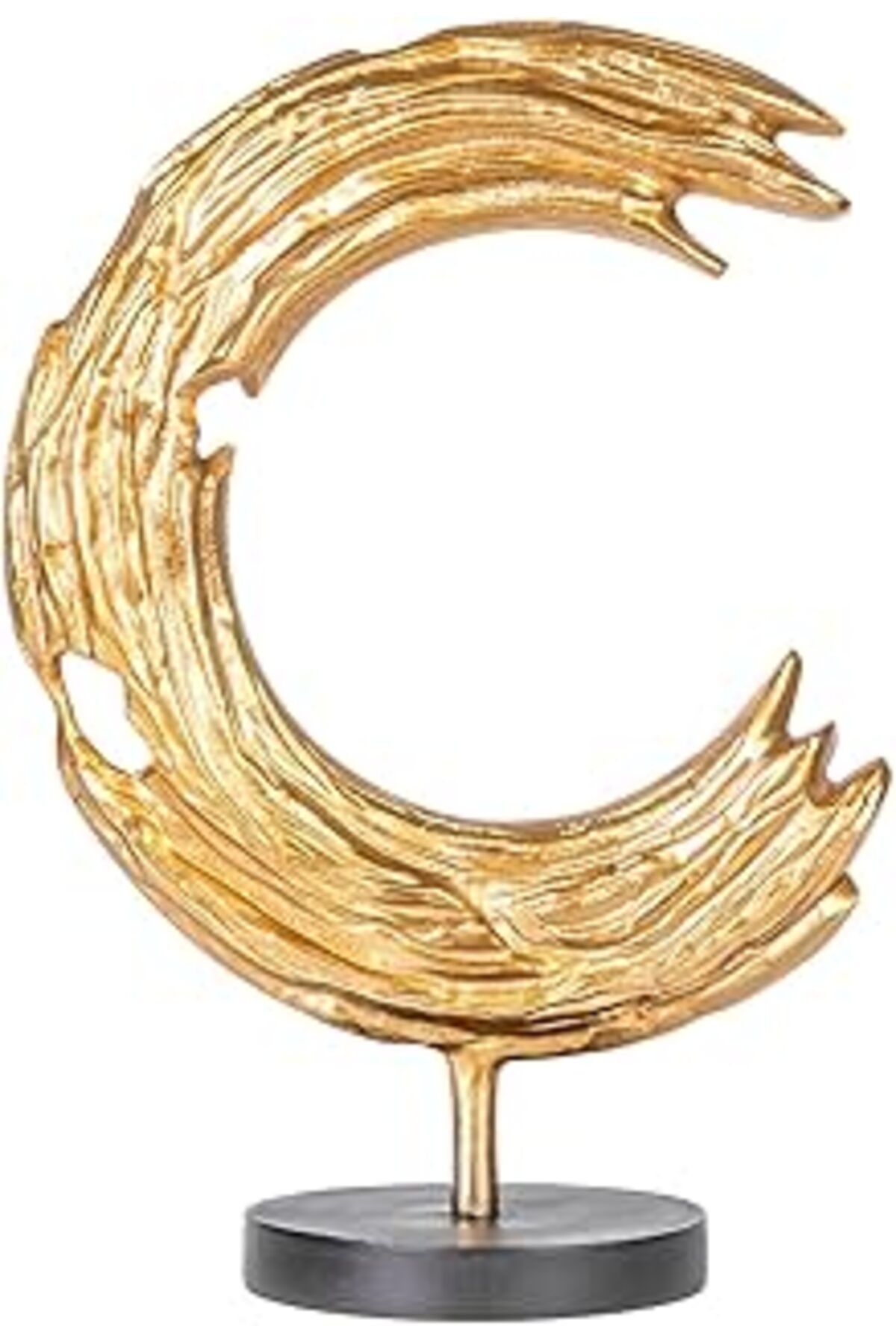 karadağsb Herdekora Metal Dekor Yarım Ay Figürlü Obje Gold-Siyah 27X14X40 Cm.