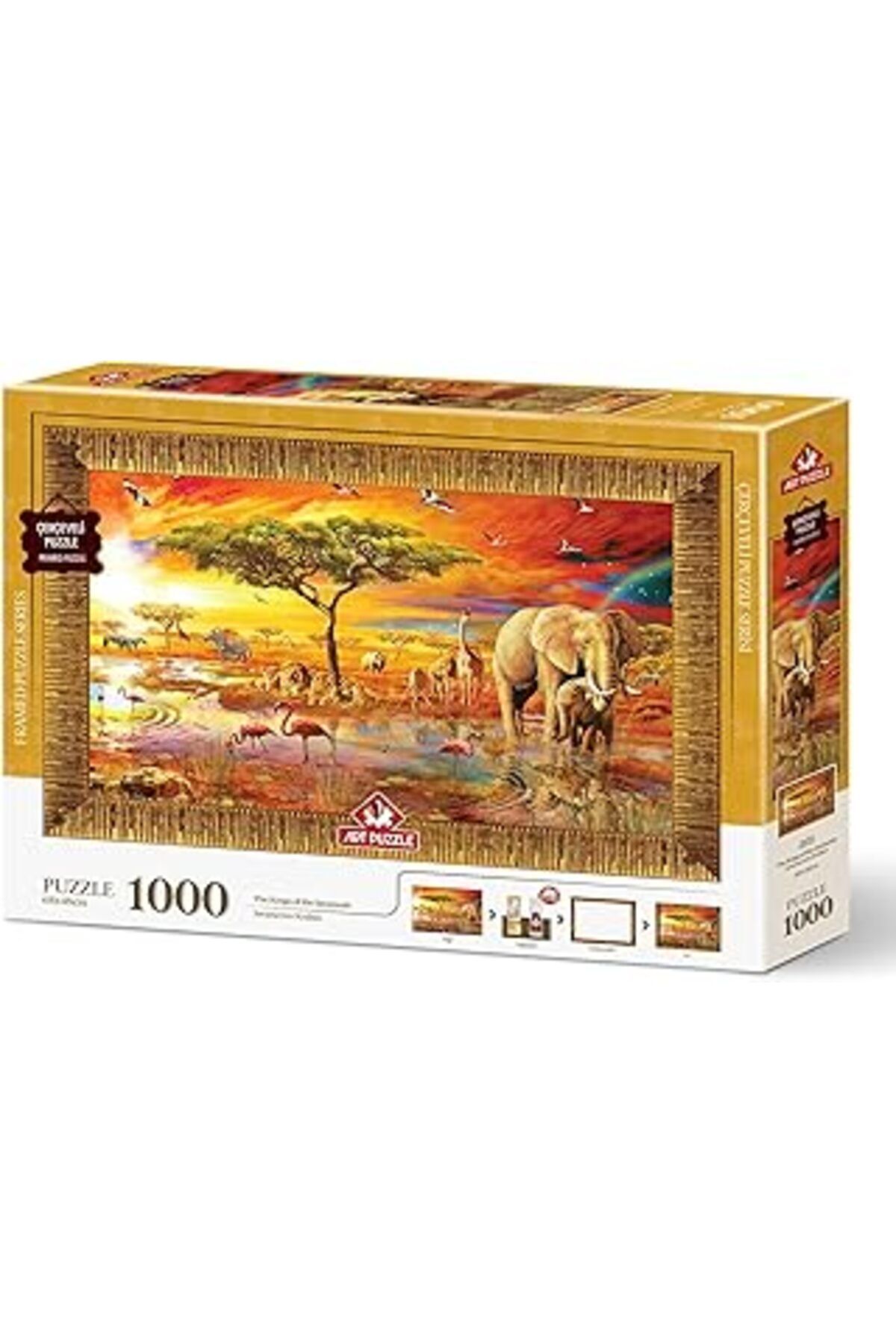 karadağsb Art Puzzle Savana'Nın Kralları 1000 Parça Çerçeveli Puzzle