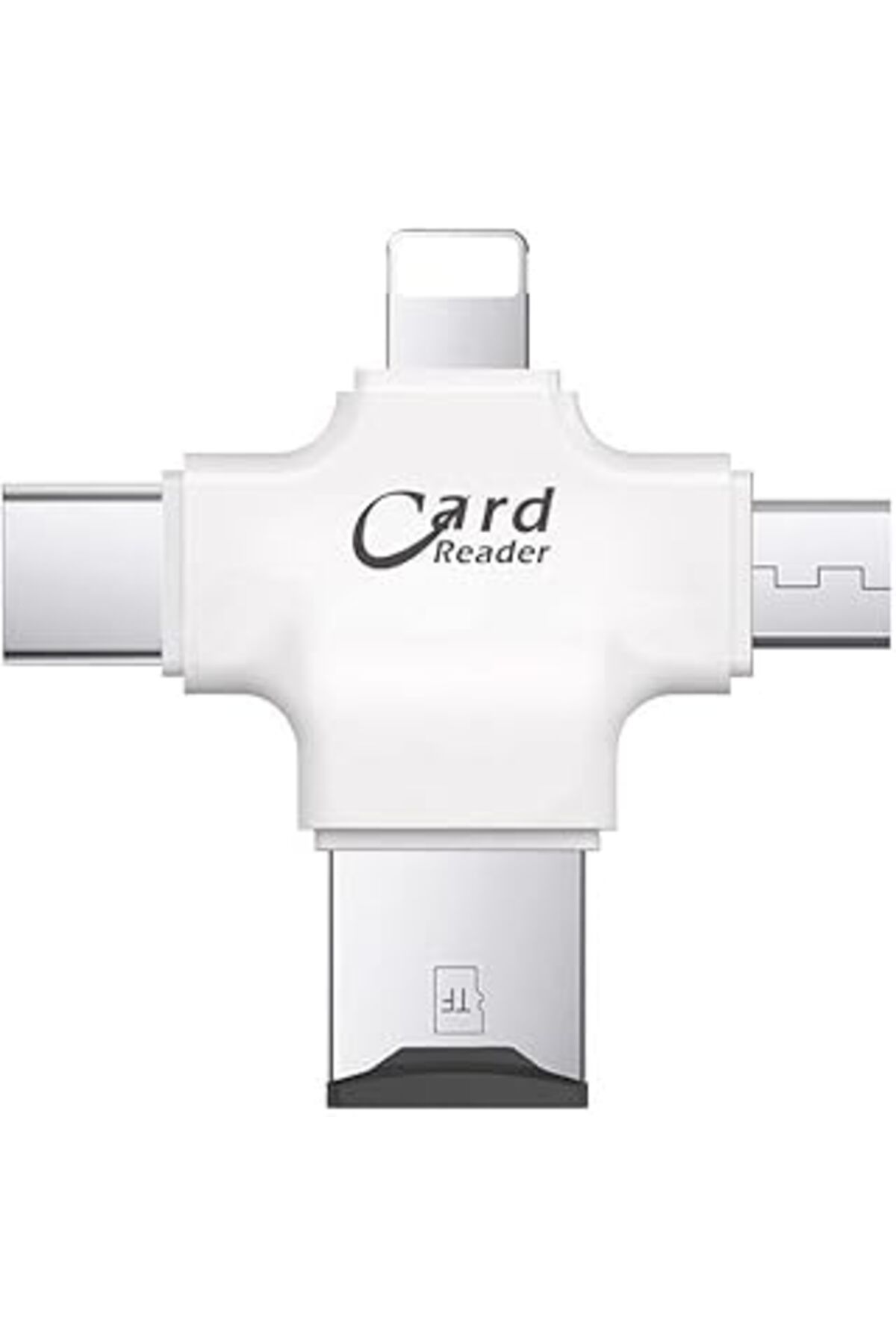 Pazarcan Apera Gn-24 Otg 4 In 1 Micro Usb Flash Disk Type C Mikro Sd Kart Okuyucu Ios Iphone Android (Beyaz)