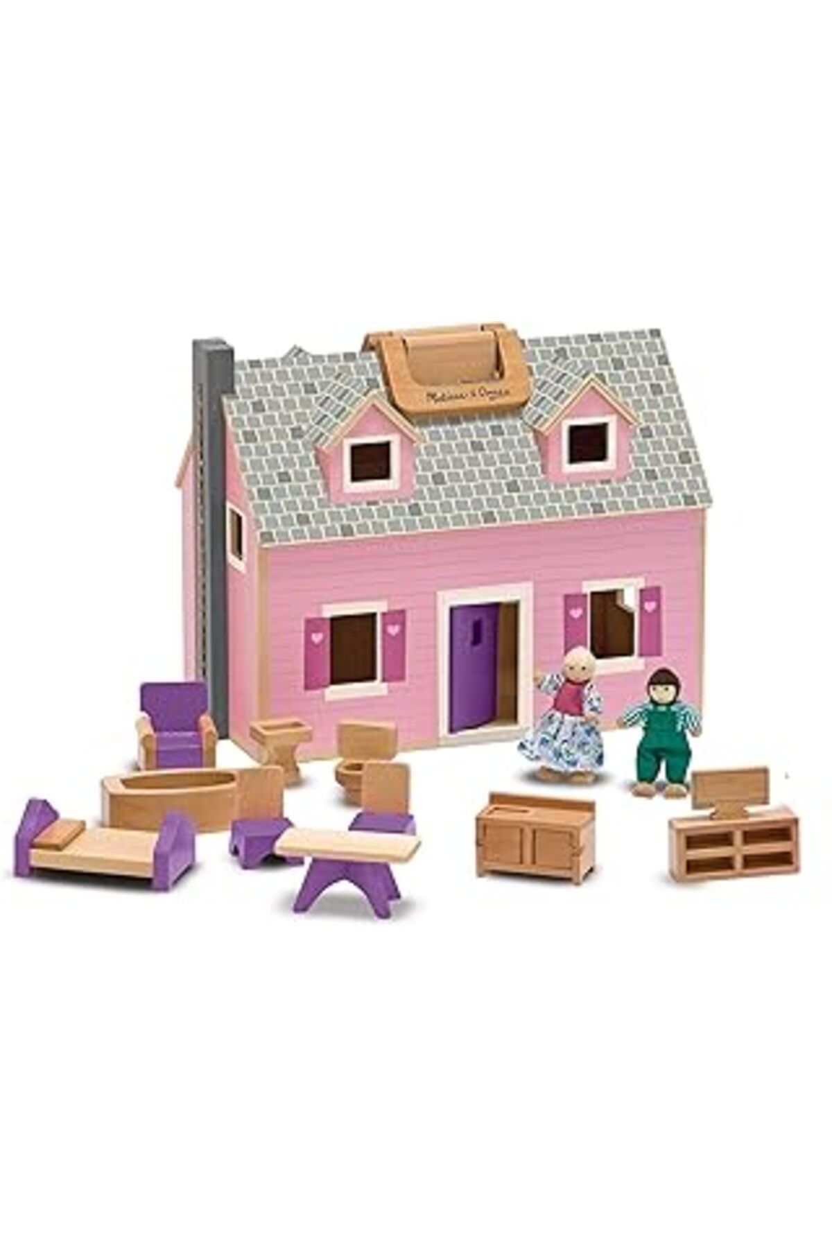 Hepta Collection Melissa & Doug - Ahşap Taşınabilir Küçük Mobilyalı Ev (13701)