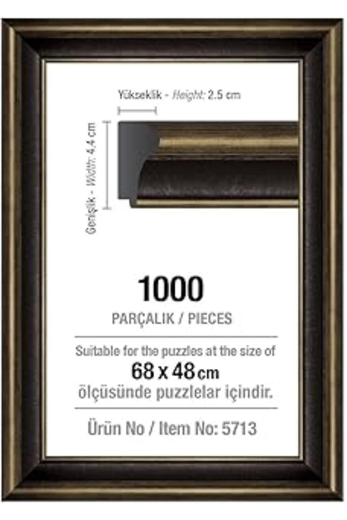 karadağsb Art Puzzle 1000 Parça Siyah 68 X 48 Cm, 43 Mm, Puzzle Çerçevesi