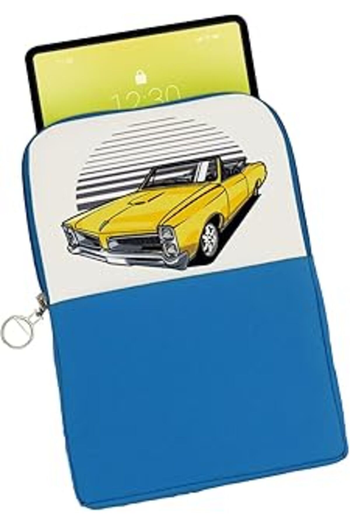 Mu Art Bk Gift Klasik Araç Tasarımlı Taşınabilir Koruyucu Tablet Kılıfı & Organizer Çanta, Mavi