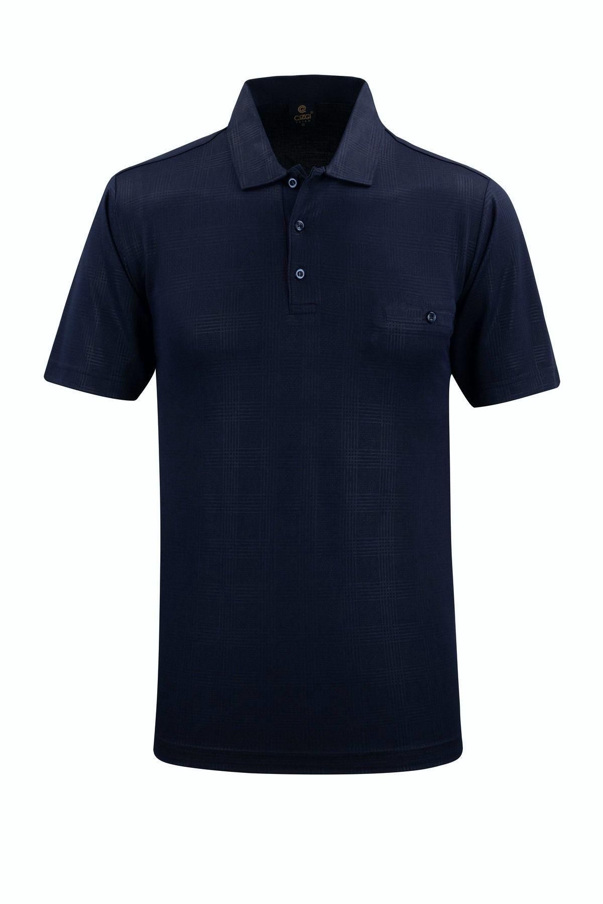 Çizgi Triko Erkek Polo Yaka Cepli Tişört 5107 BGL-ST04562