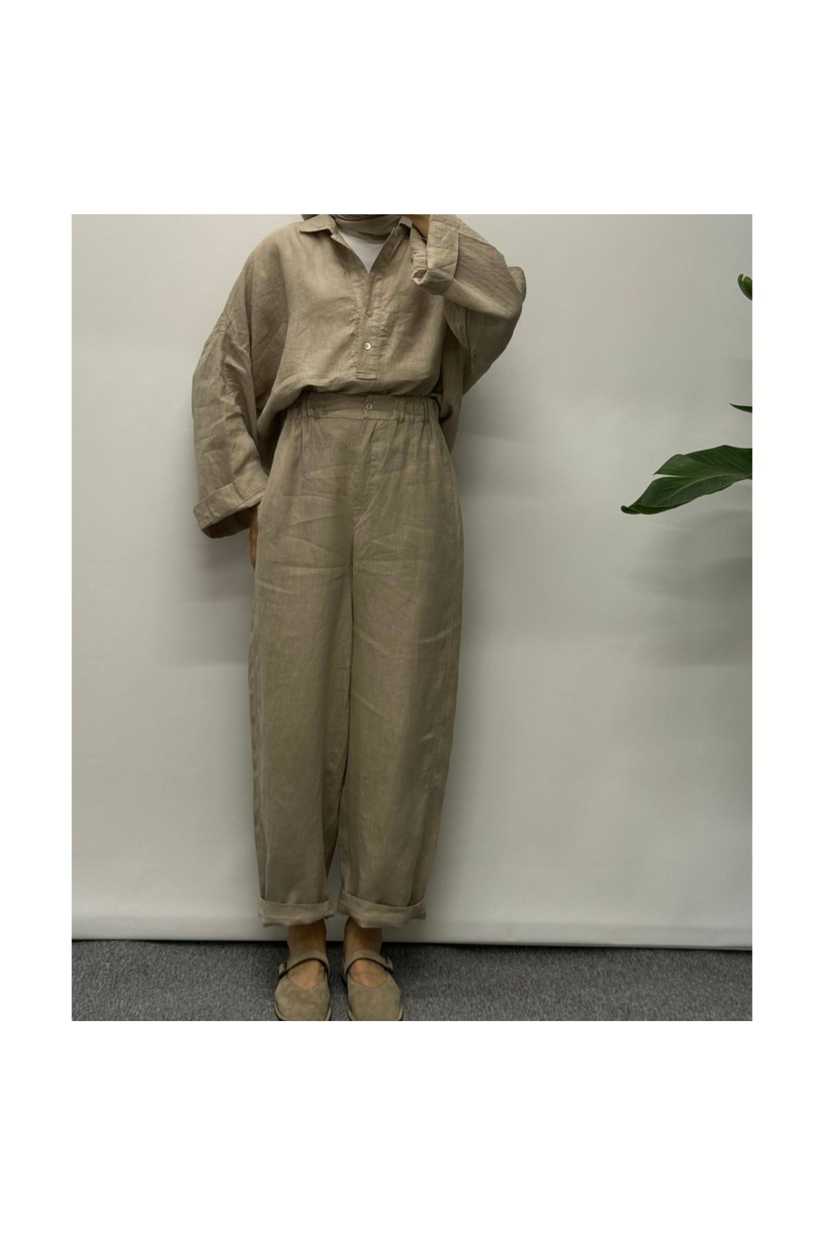 yeap collection Oversıze Keten Pantolon
