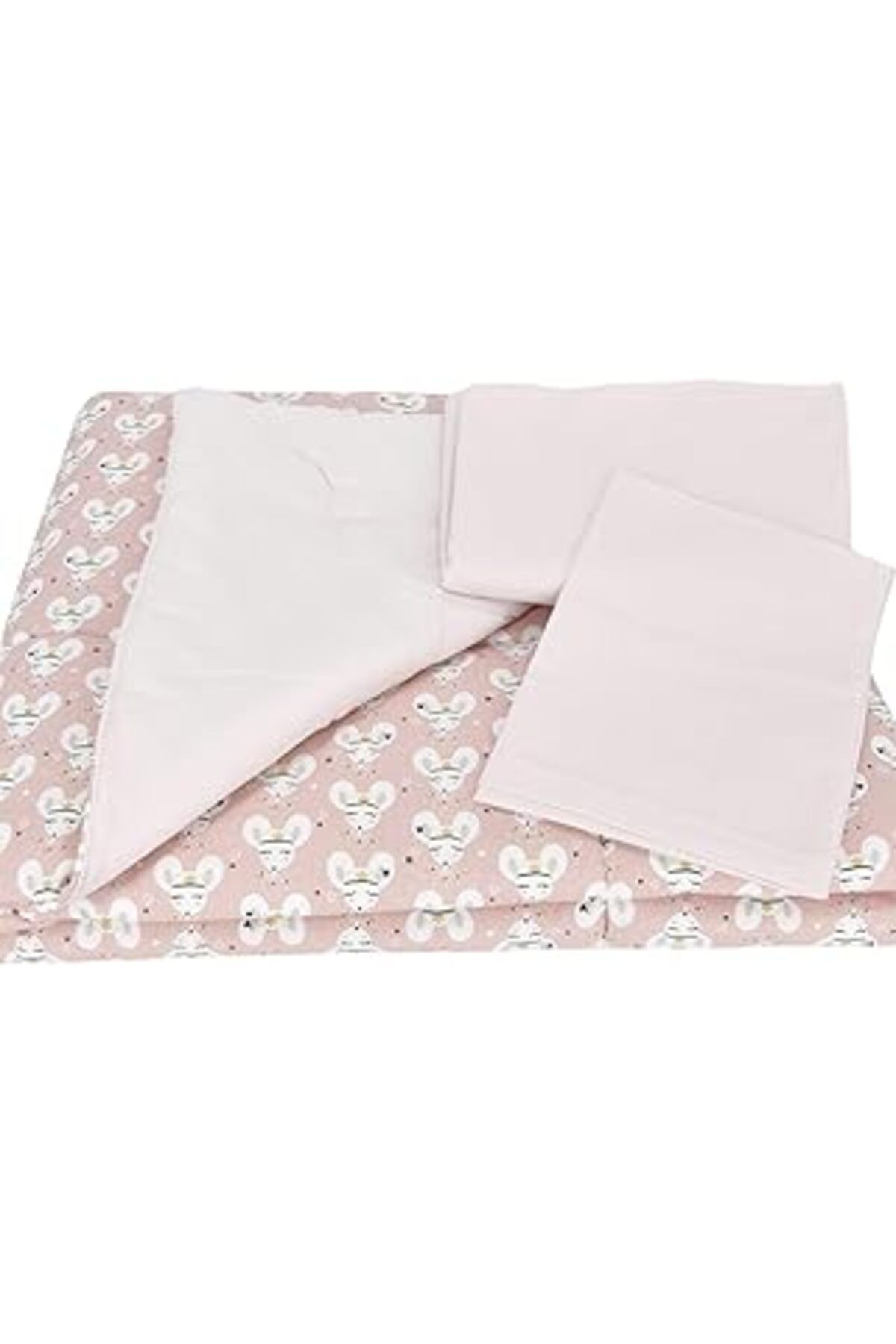 karadağsb Bebek El Yapımı Fare Desenli Yorgan Çarşaf Ve Yastıklı Üçlü Set (Desen 1)