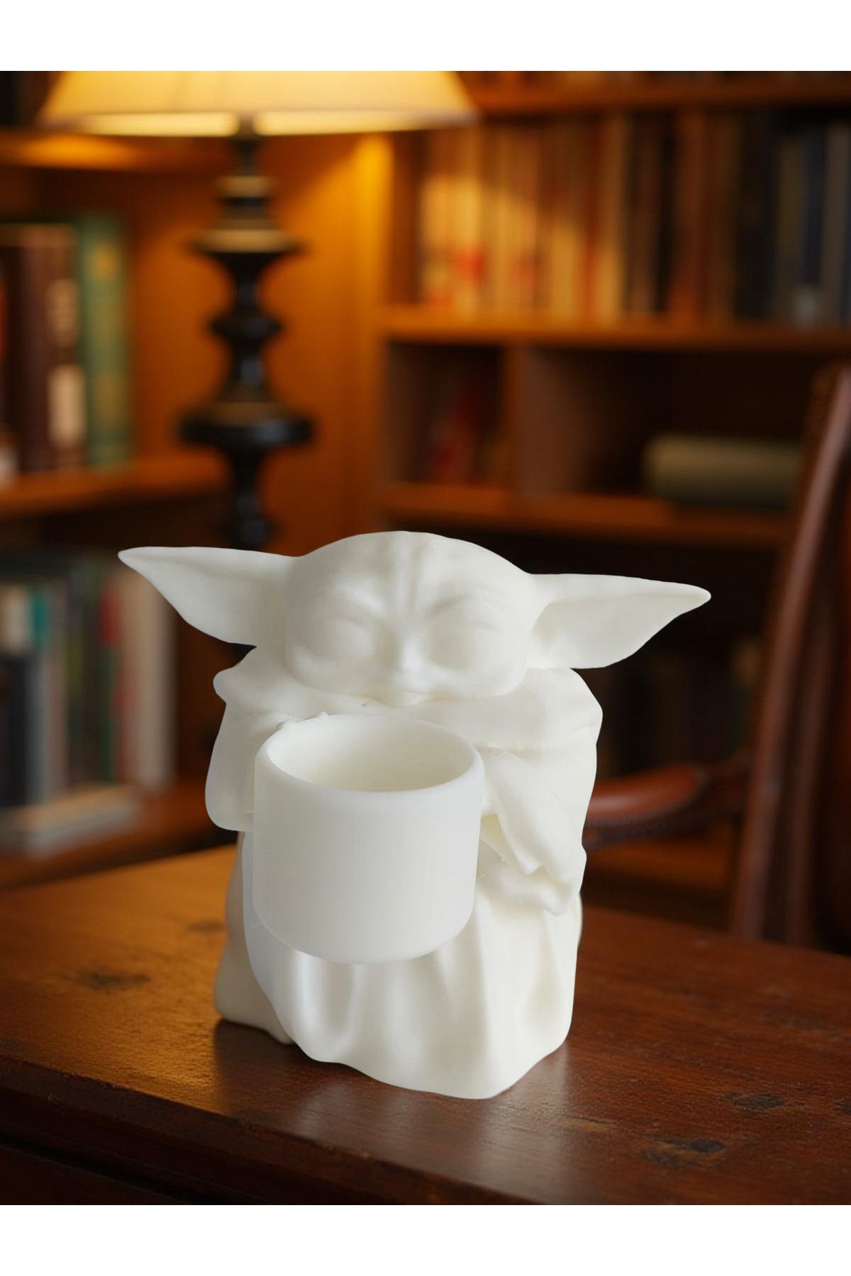 Print Wizzard Grogu Baby Yoda Saksı | Star Wars Temalı Dekoratif Bitki Saksısı | Figürlü Masa Üstü Saksı