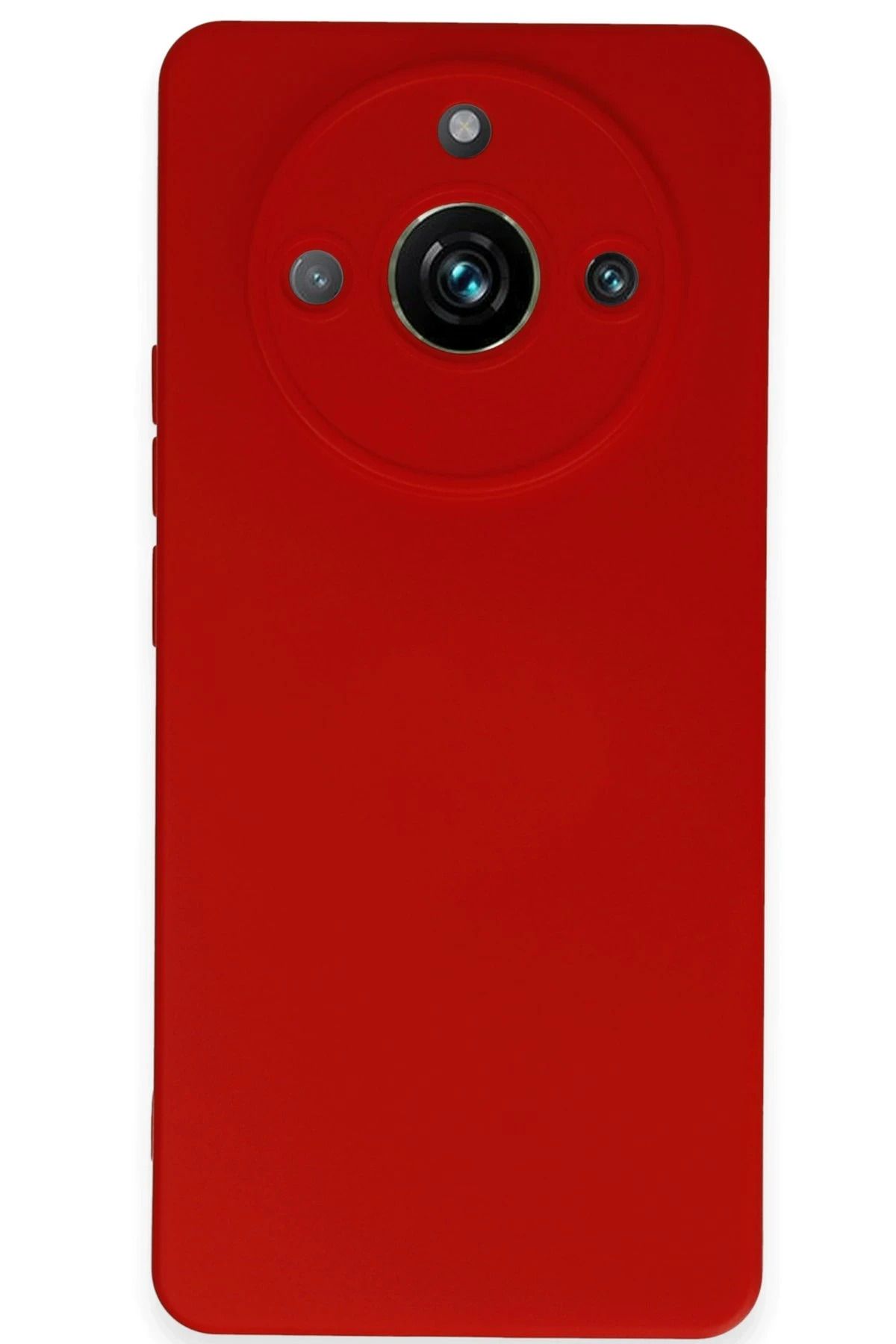 NewFace Realme 11 Pro Kılıf Nano içi Kadife Silikon - Kırmızı HNZRN