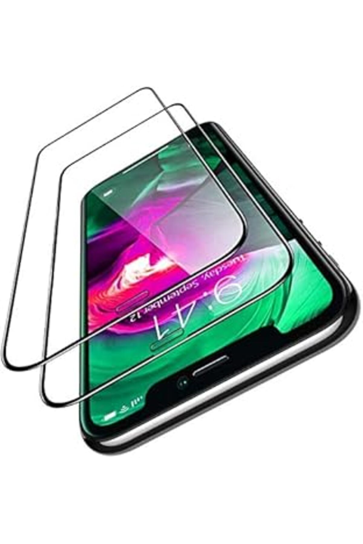 Pazarcan By Conners Iphone 11 (6.1 İnç) High-Definition Cam Ekran Koruyucu-Çerçeveli Siyah 2 Adet
