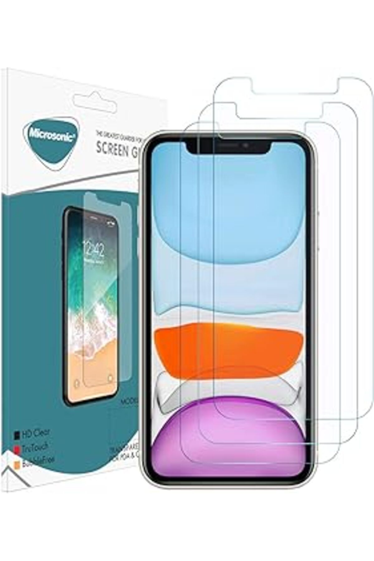 Pazarcan Microsonic Apple Iphone 11 Ekran Koruyucu Nano Cam (3'Lü Paket)