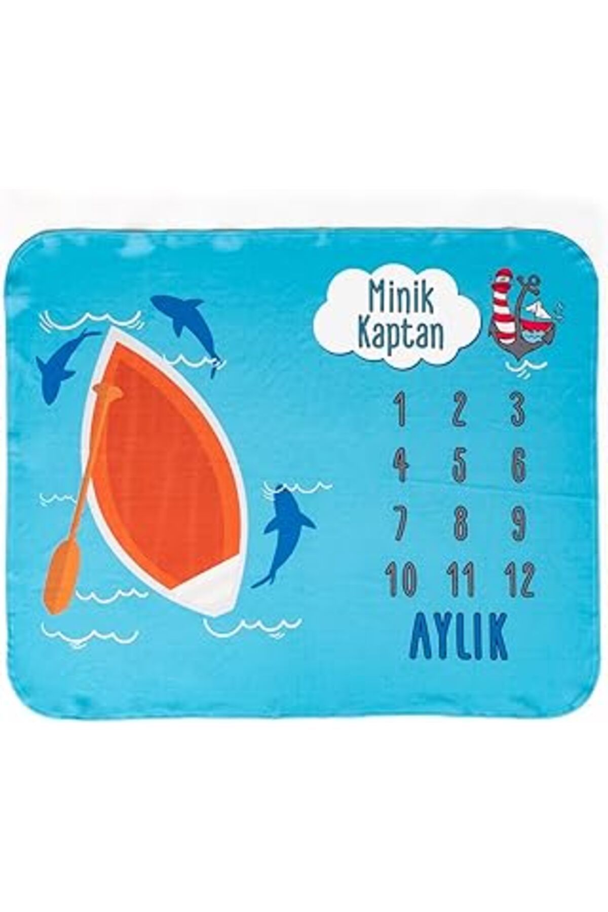 karadağsb Hediyesepeti Küçük Denizcilere Hediye Bebek Fotoğraf Battaniyesi Seti Aylık Çekim Battaniye
