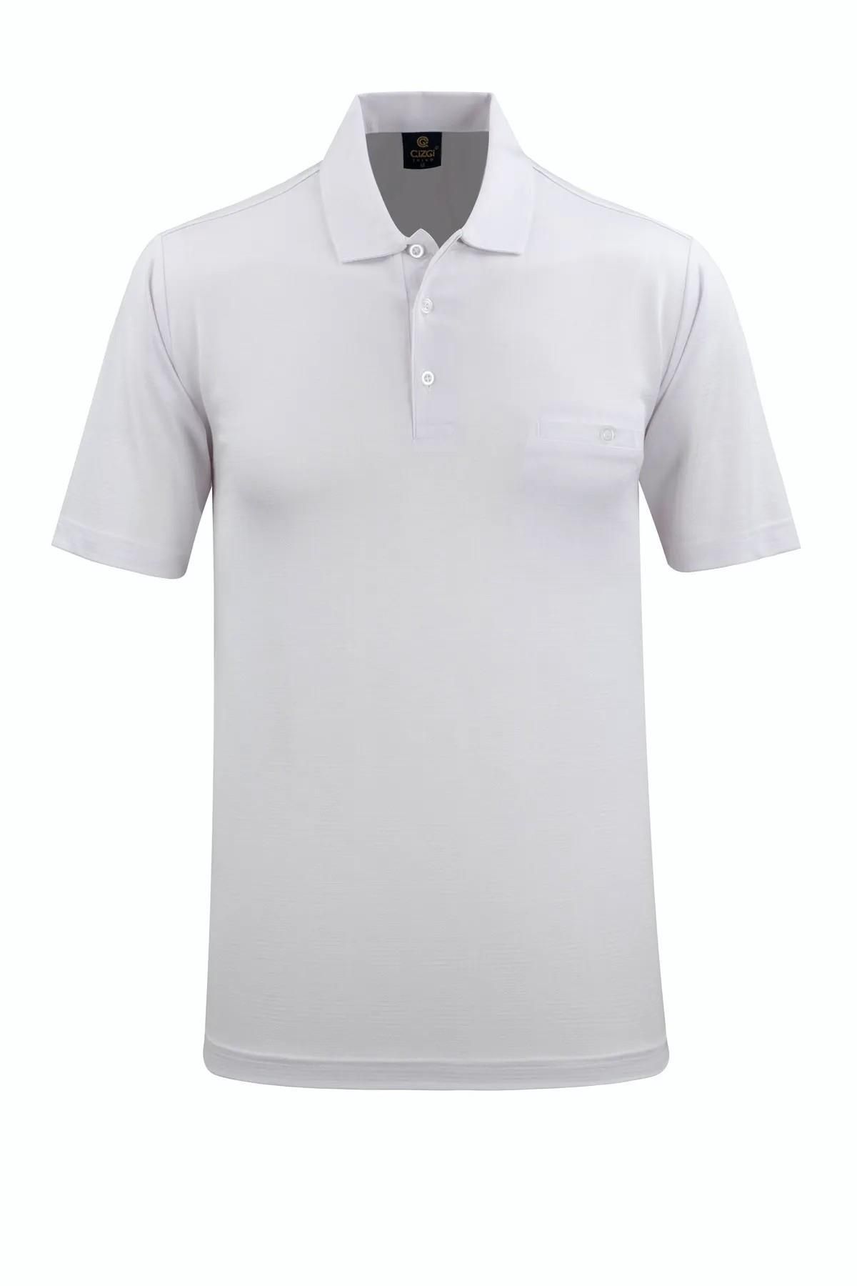 Çizgi Triko Erkek Polo Yaka Cepli Tişört 5107 BGL-ST04562