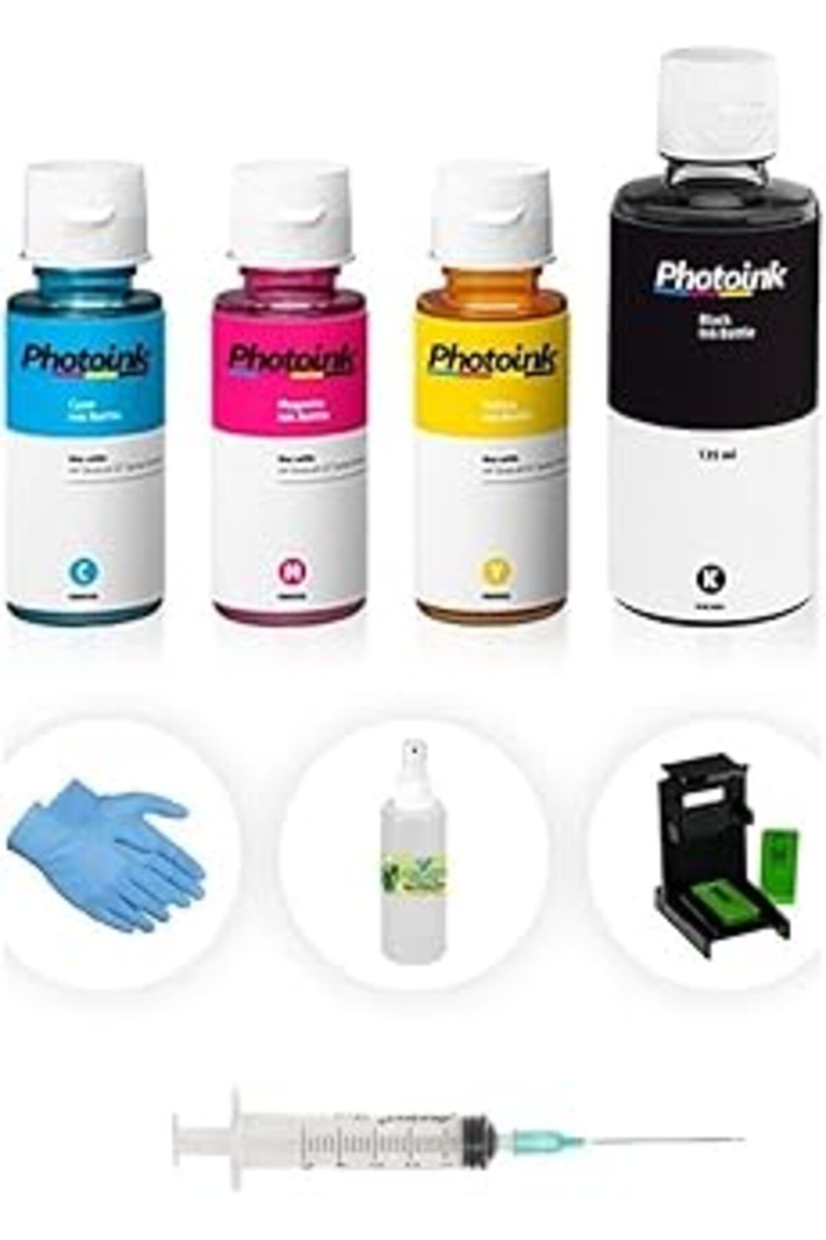 Mu Art Photo Ink Officejet 6500A Plus Plus Siyah Ve Renkli Kartuş Dolum Seti