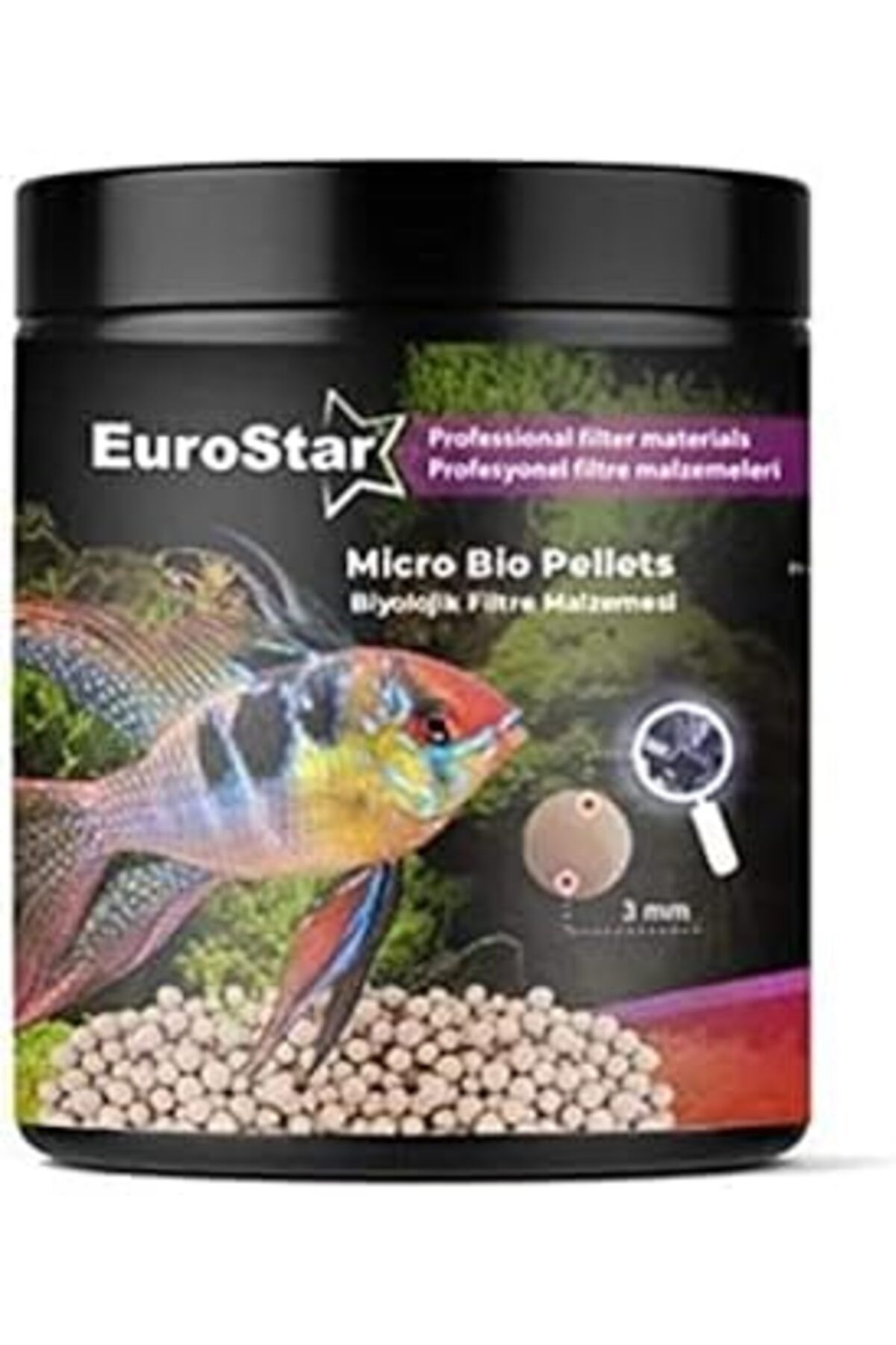 Pazarcan Eurostar Micro Bio Pelets Akvaryum İçin Biyolojik Filtre Temizleme Malzemesi, 1 L