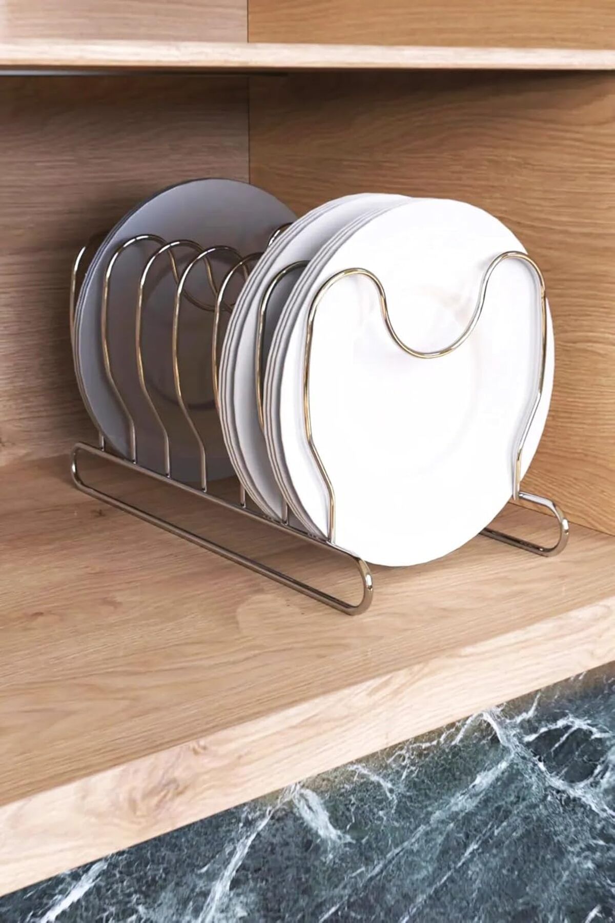 STOREMAX bystoreby Metal Krom Tava Ve Tencere Kapağı Düzenleyici, Metal Kesme Tahtası Ve Tencere Kapağı
