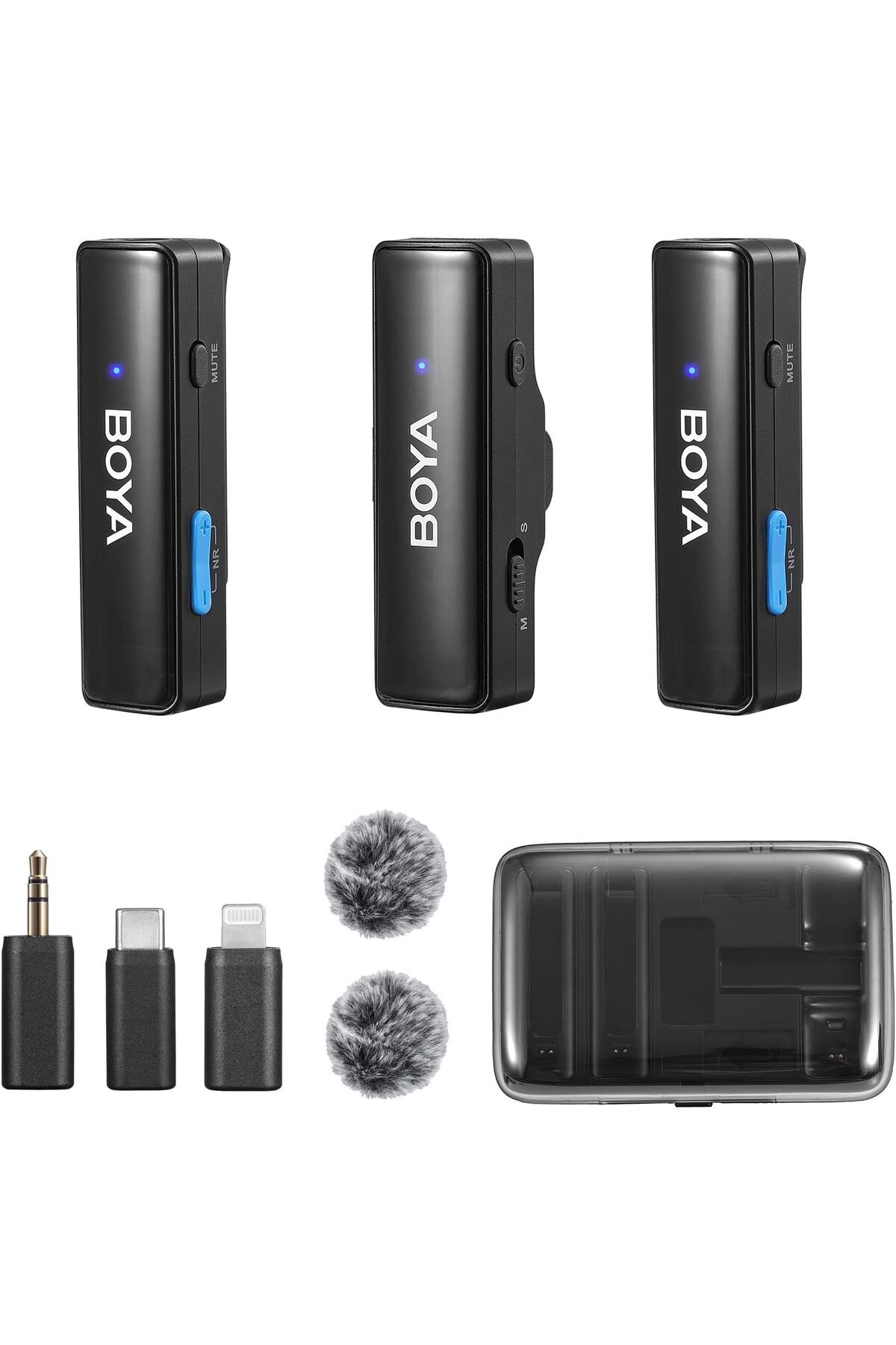 STOREMAX nffashopm BOYALINK iPhone/Android/Kamera Vlogging için Kablosuz Yaka Mikrofonu, Hepsi Bir Arada Yak