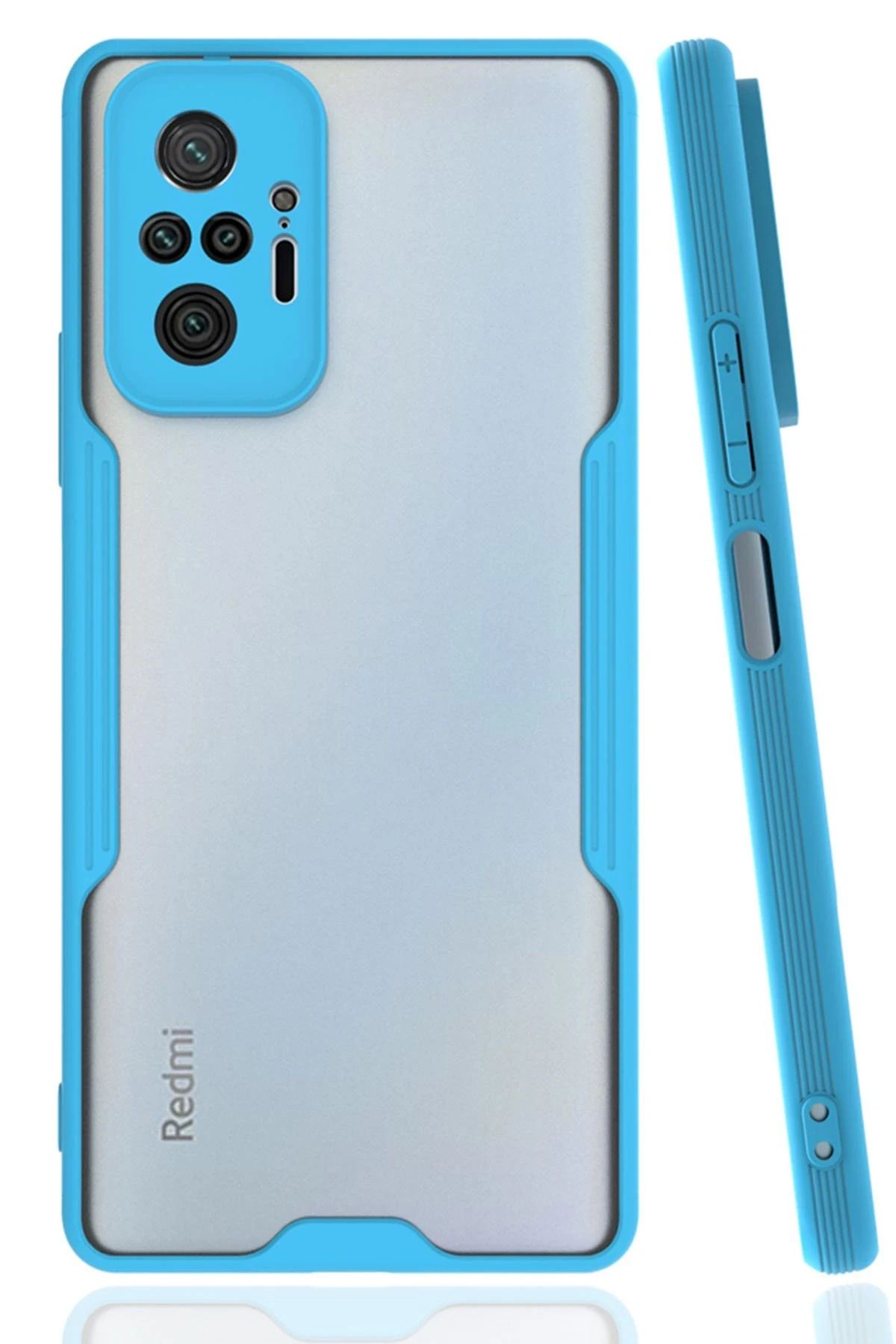 NewFace Xiaomi Redmi Note 10 Pro Kılıf Platin Silikon - Mavi DRSTR